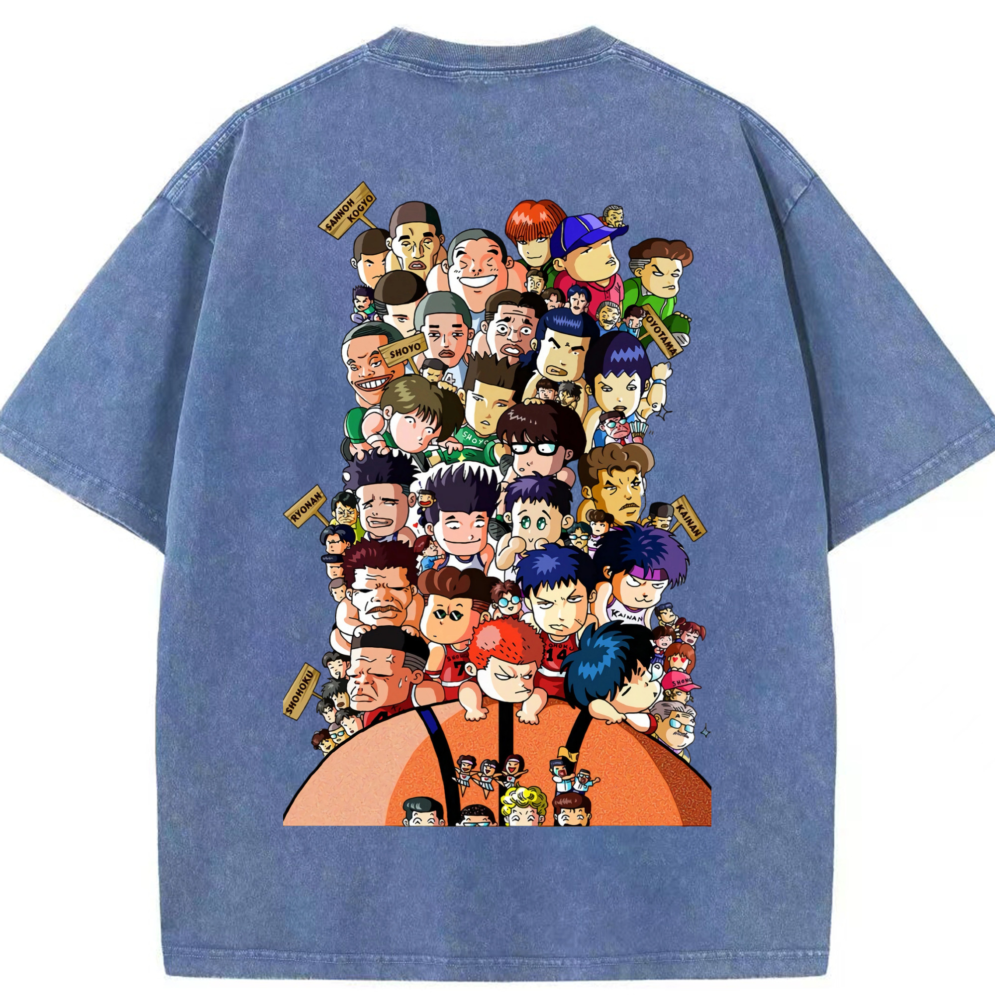 （画像用） SLAM DUNK／スラムダンク 綿100% ヴィンテージ風 半袖Tシャツ（背面プリント）