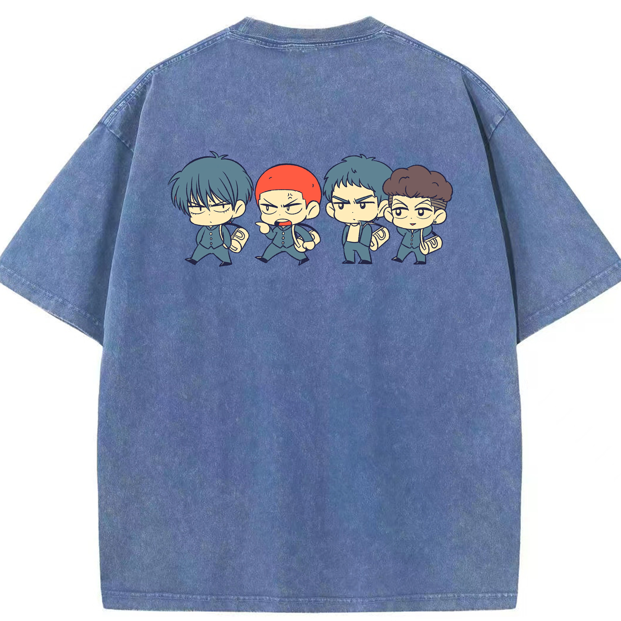 SLAM DUNK／スラムダンク 綿100% ヴィンテージ風 半袖Tシャツ（背面プリント）