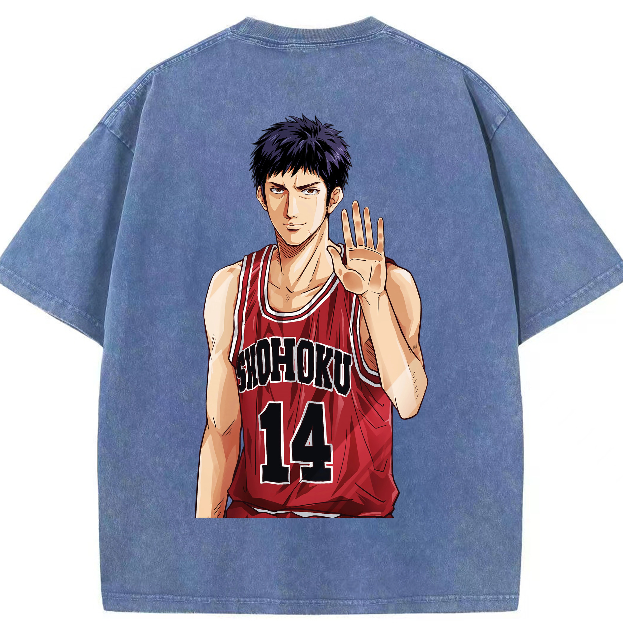 （画像用） SLAM DUNK／スラムダンク 綿100% ヴィンテージ風 半袖Tシャツ（背面プリント）