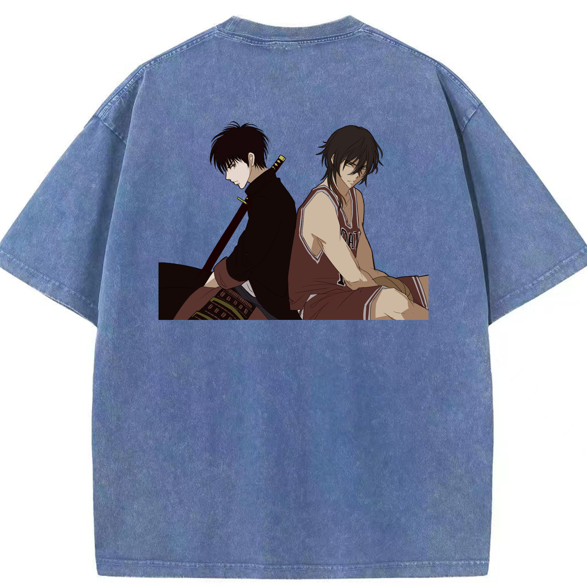 SLAM DUNK／スラムダンク 綿100% ヴィンテージ風 半袖Tシャツ（背面プリント）