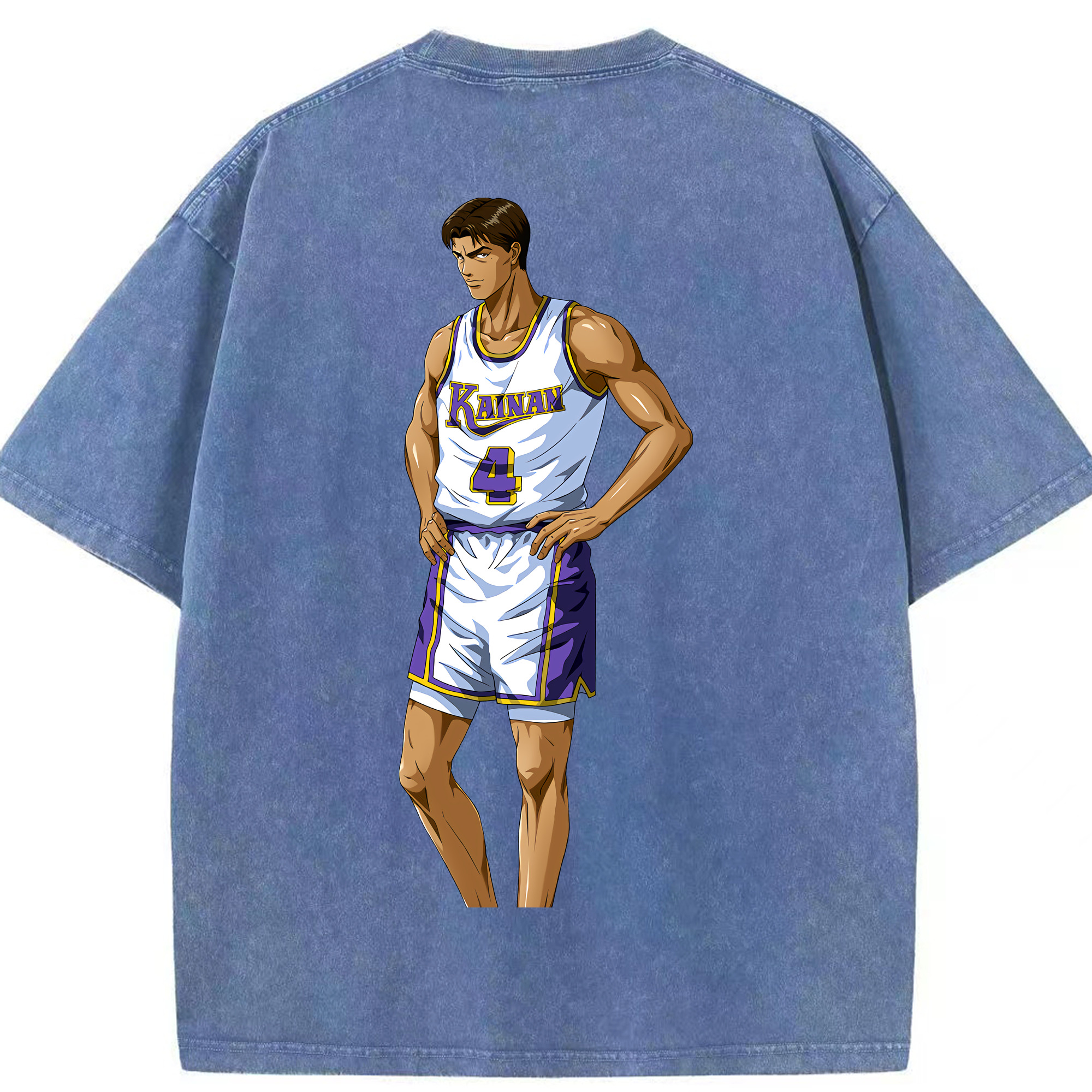 SLAM DUNK／スラムダンク 綿100% ヴィンテージ風 半袖Tシャツ（背面プリント）