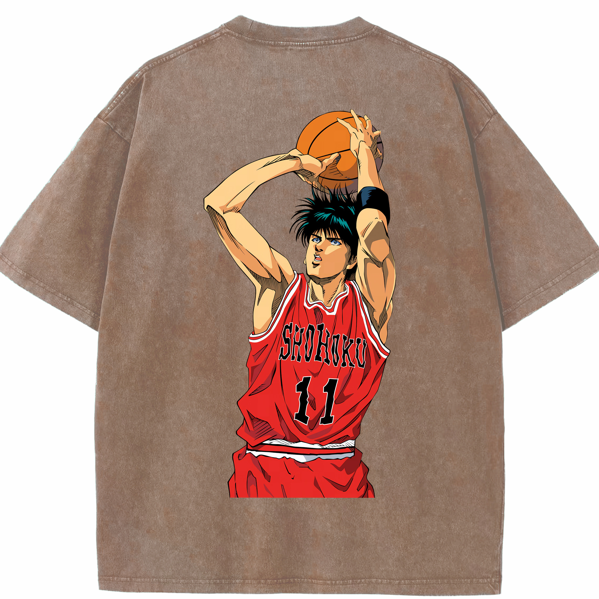 （画像用） SLAM DUNK／スラムダンク 綿100% ヴィンテージ風 半袖Tシャツ（背面プリント）