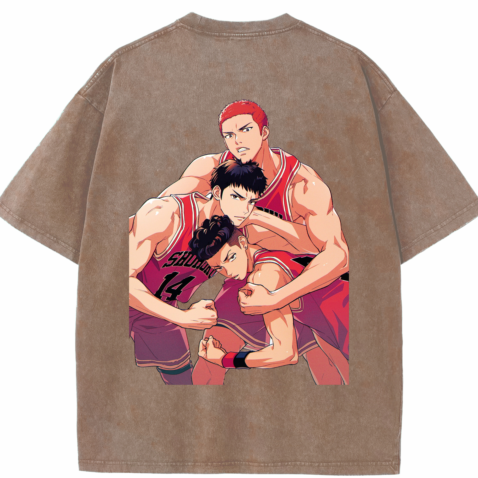 SLAM DUNK／スラムダンク 綿100% ヴィンテージ風 半袖Tシャツ（背面プリント）