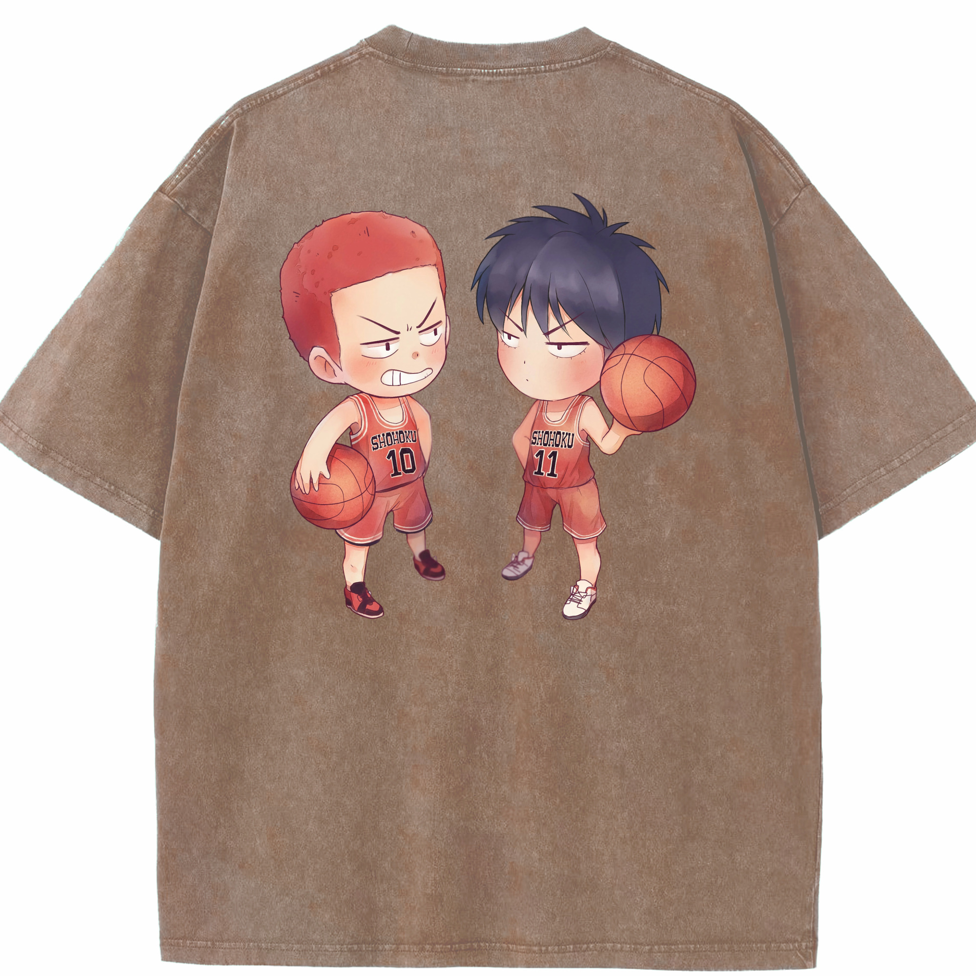 SLAM DUNK／スラムダンク 綿100% ヴィンテージ風 半袖Tシャツ（背面プリント）
