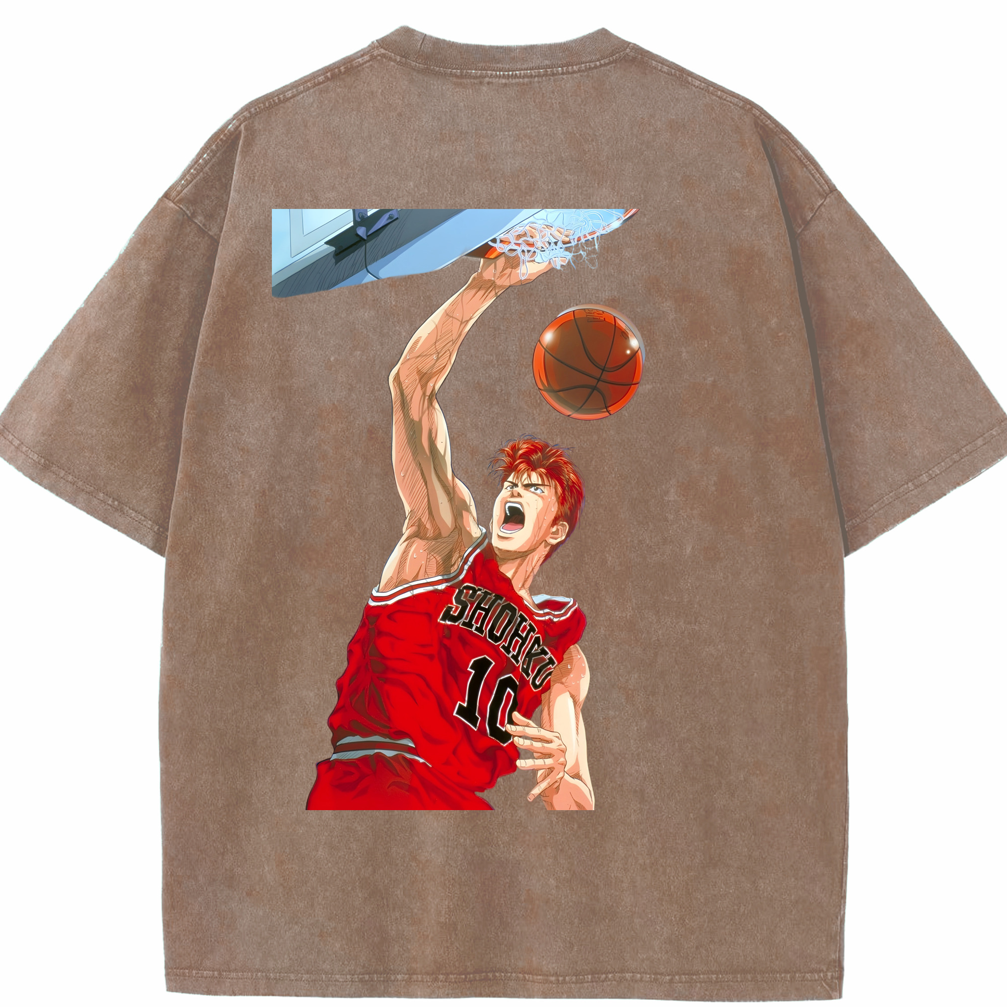 （画像用） SLAM DUNK／スラムダンク 綿100% ヴィンテージ風 半袖Tシャツ（背面プリント）