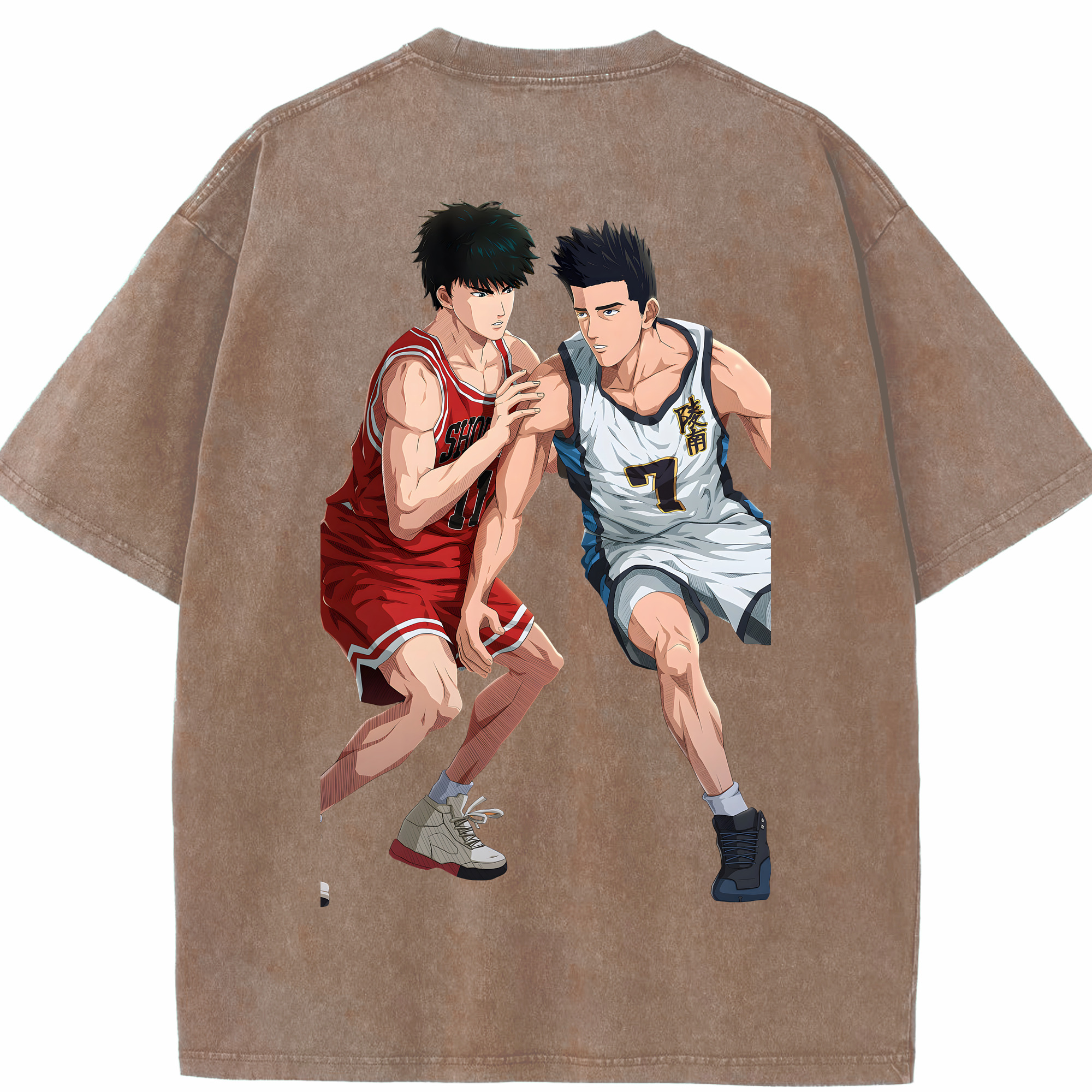 SLAM DUNK／スラムダンク 綿100% ヴィンテージ風 半袖Tシャツ（背面プリント）