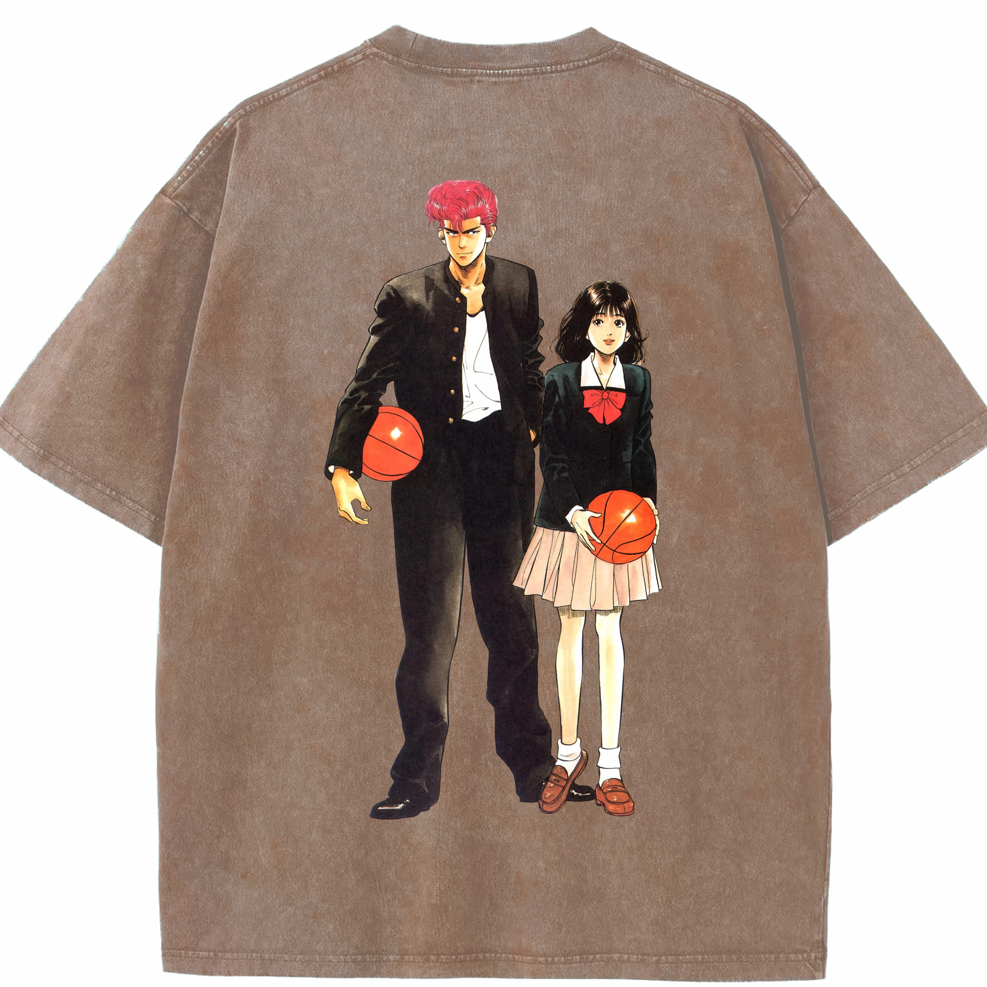 SLAM DUNK／スラムダンク 綿100% ヴィンテージ風 半袖Tシャツ（背面プリント）