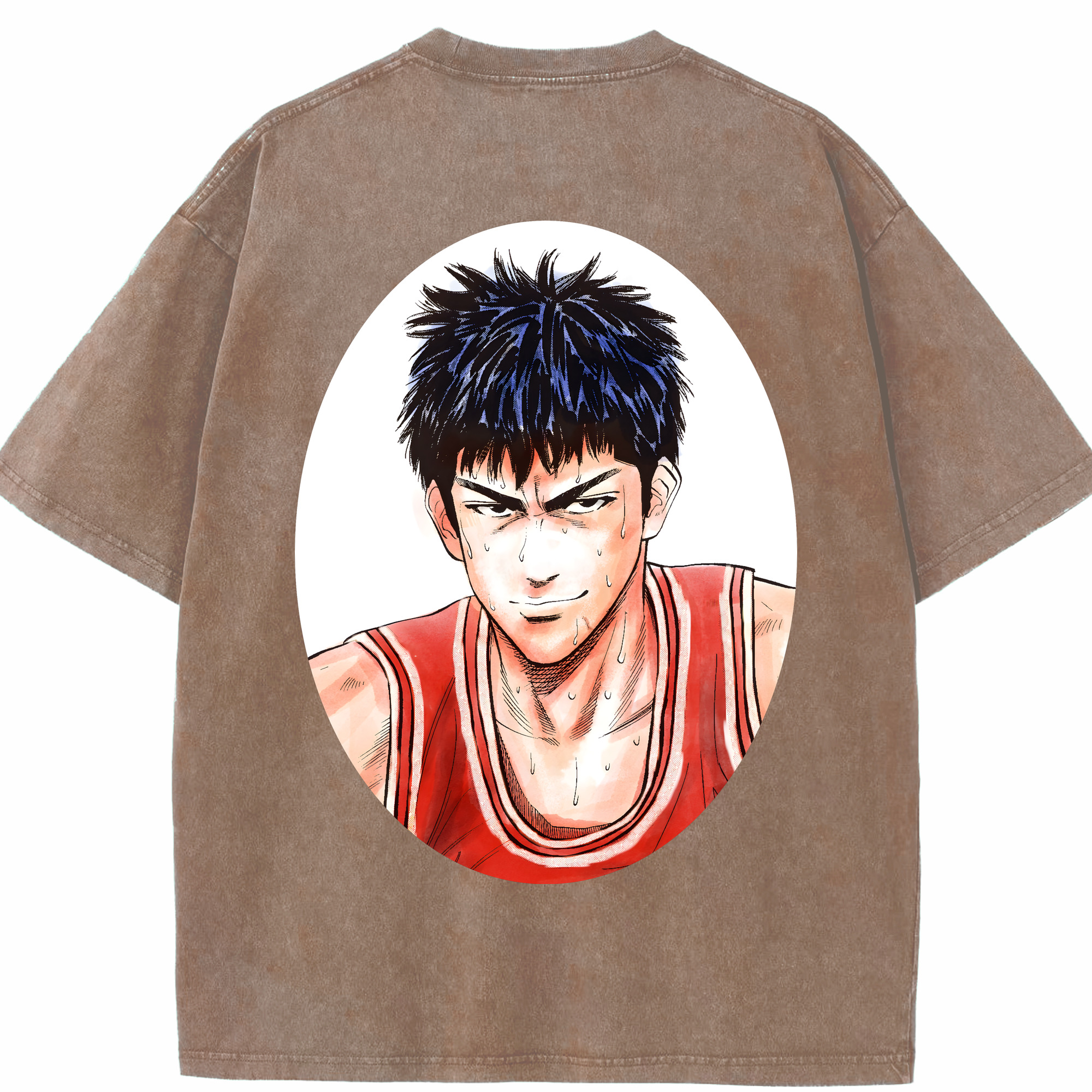 SLAM DUNK／スラムダンク 綿100% ヴィンテージ風 半袖Tシャツ（背面プリント）