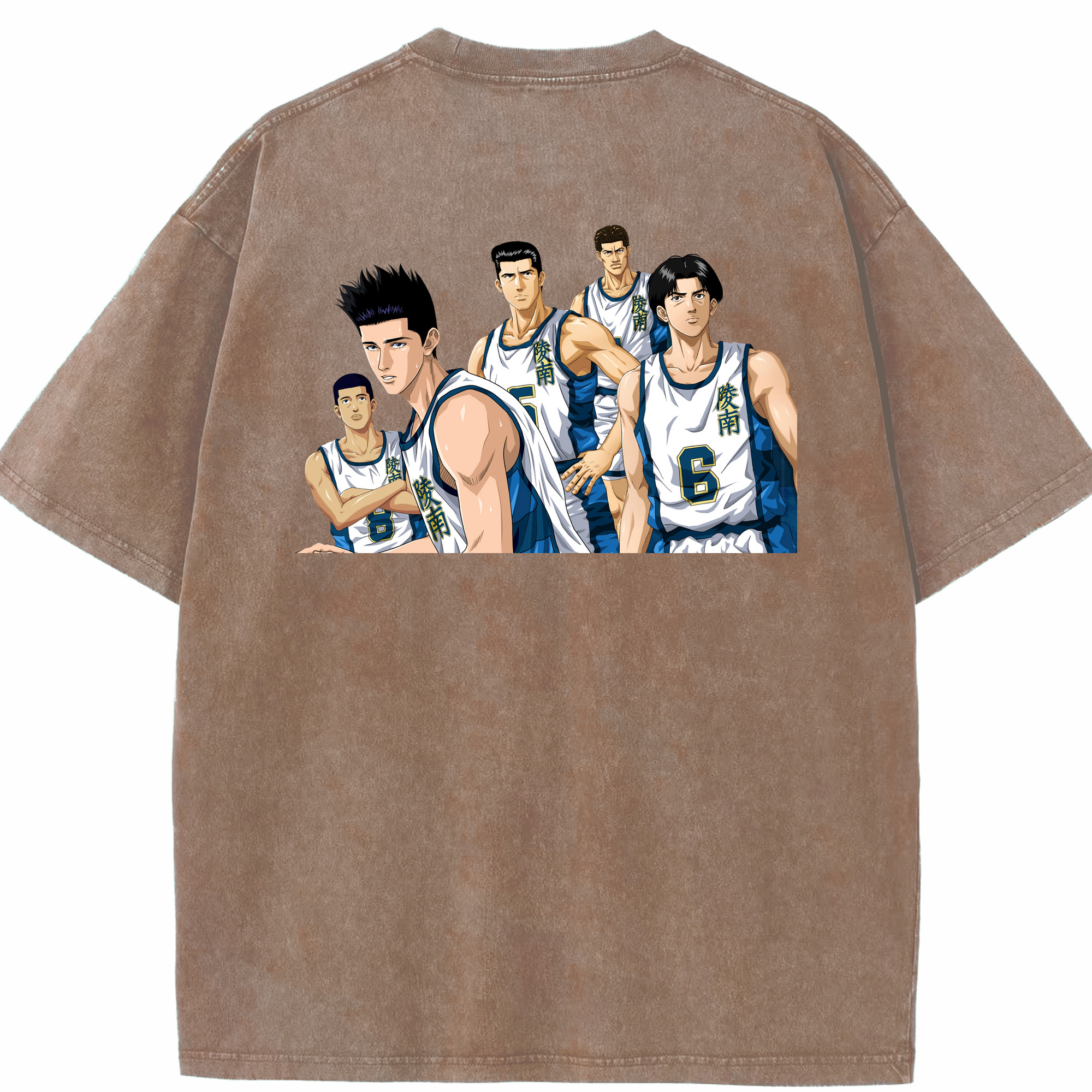 SLAM DUNK／スラムダンク 綿100% ヴィンテージ風 半袖Tシャツ（背面プリント）