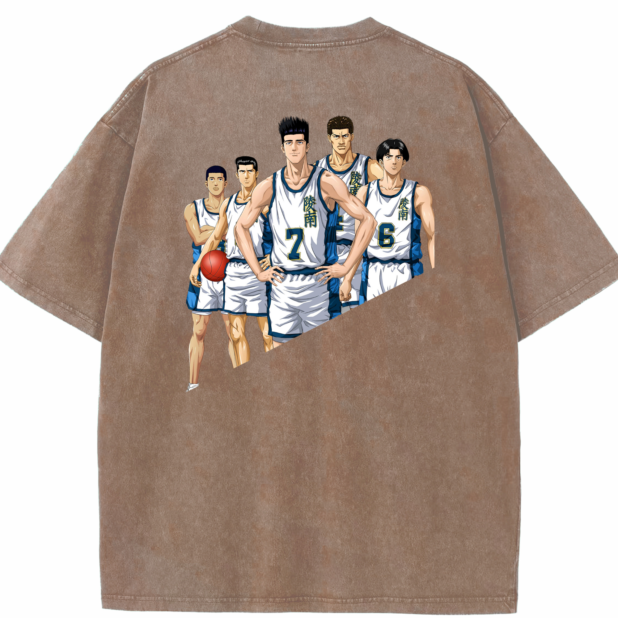 SLAM DUNK／スラムダンク 綿100% ヴィンテージ風 半袖Tシャツ（背面プリント）