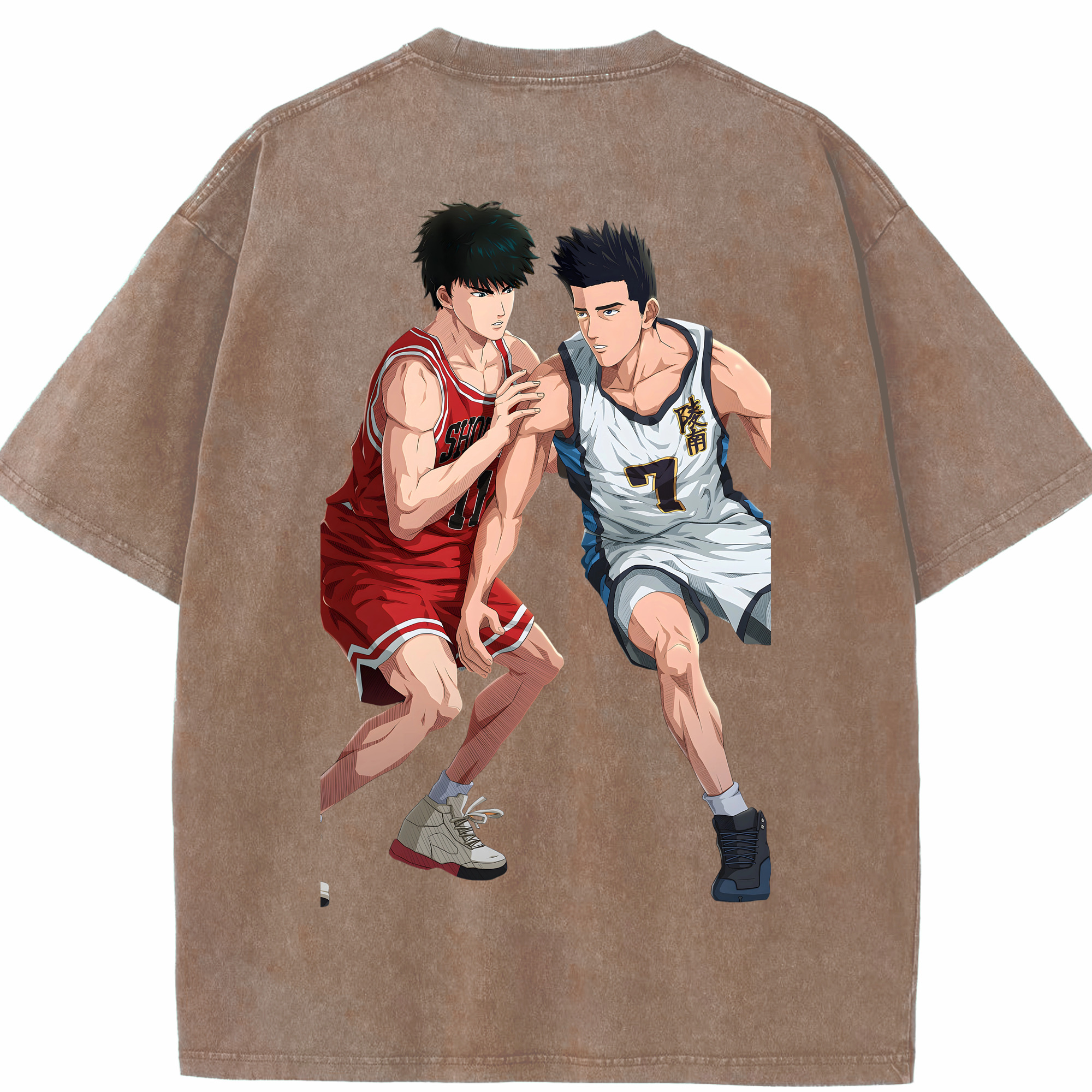 SLAM DUNK／スラムダンク 綿100% ヴィンテージ風 半袖Tシャツ（背面プリント）