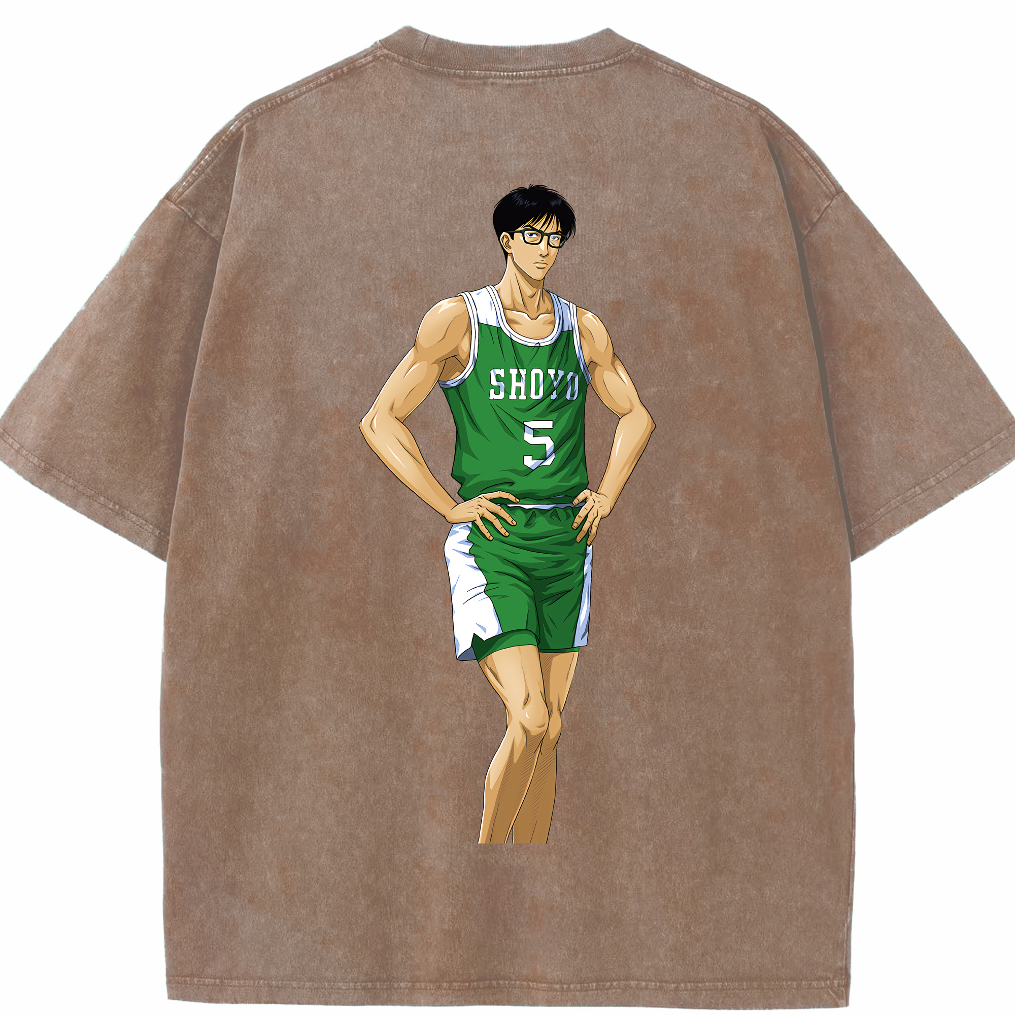 SLAM DUNK／スラムダンク 綿100% ヴィンテージ風 半袖Tシャツ（背面プリント）