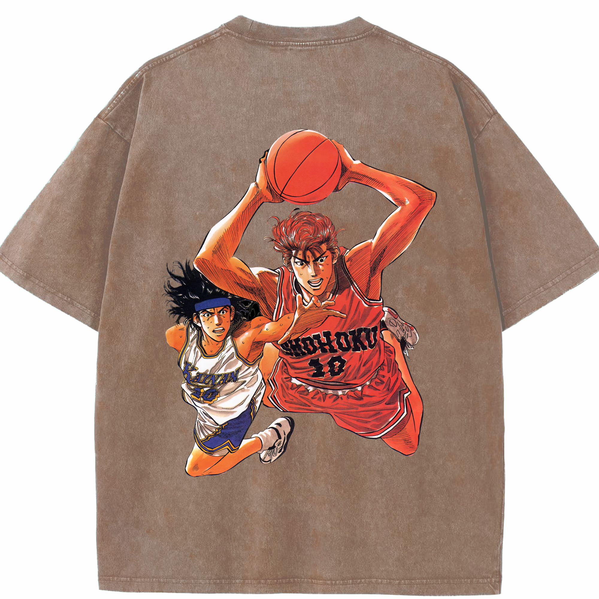 SLAM DUNK／スラムダンク 綿100% ヴィンテージ風 半袖Tシャツ（背面プリント）