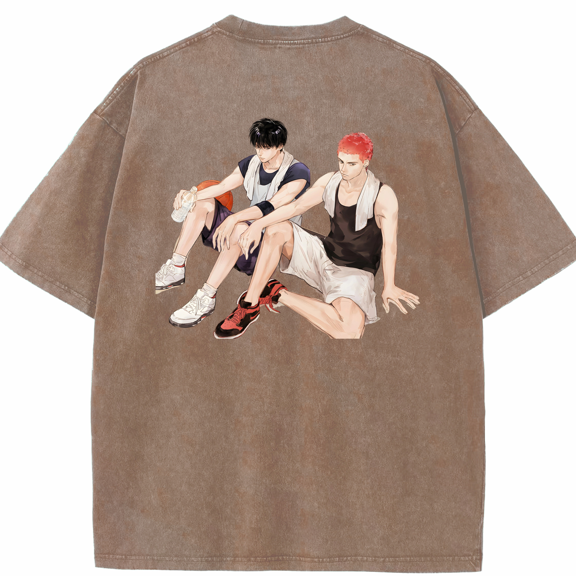 SLAM DUNK／スラムダンク 綿100% ヴィンテージ風 半袖Tシャツ（背面プリント）