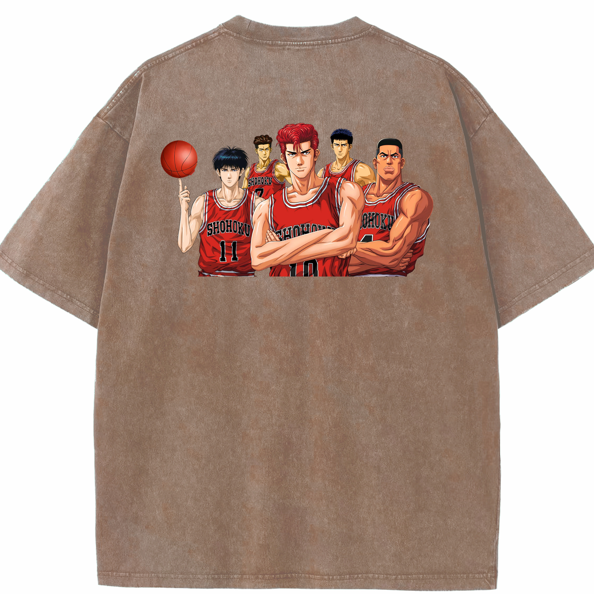 SLAM DUNK／スラムダンク 綿100% ヴィンテージ風 半袖Tシャツ（背面プリント）