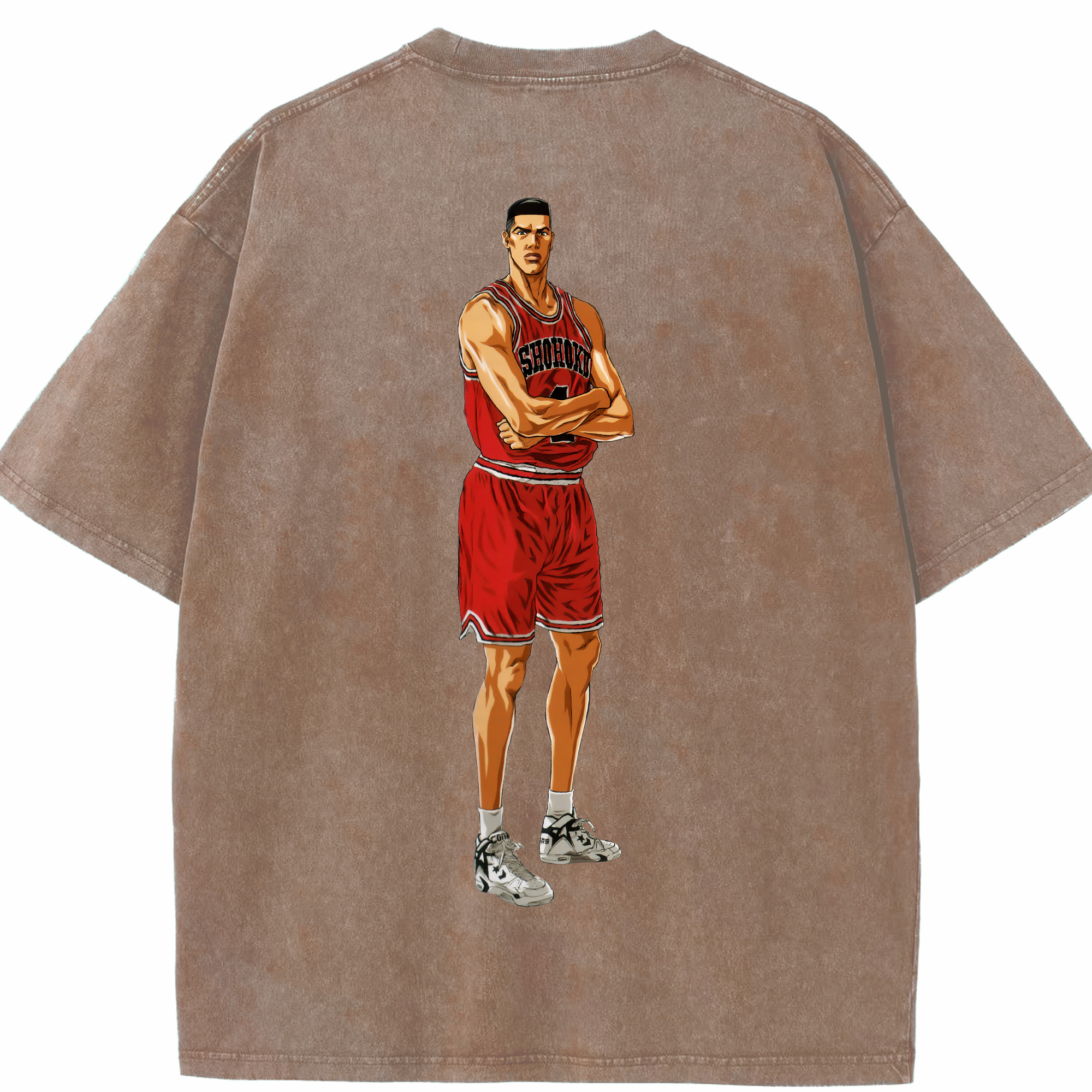 SLAM DUNK／スラムダンク 綿100% ヴィンテージ風 半袖Tシャツ（背面プリント）