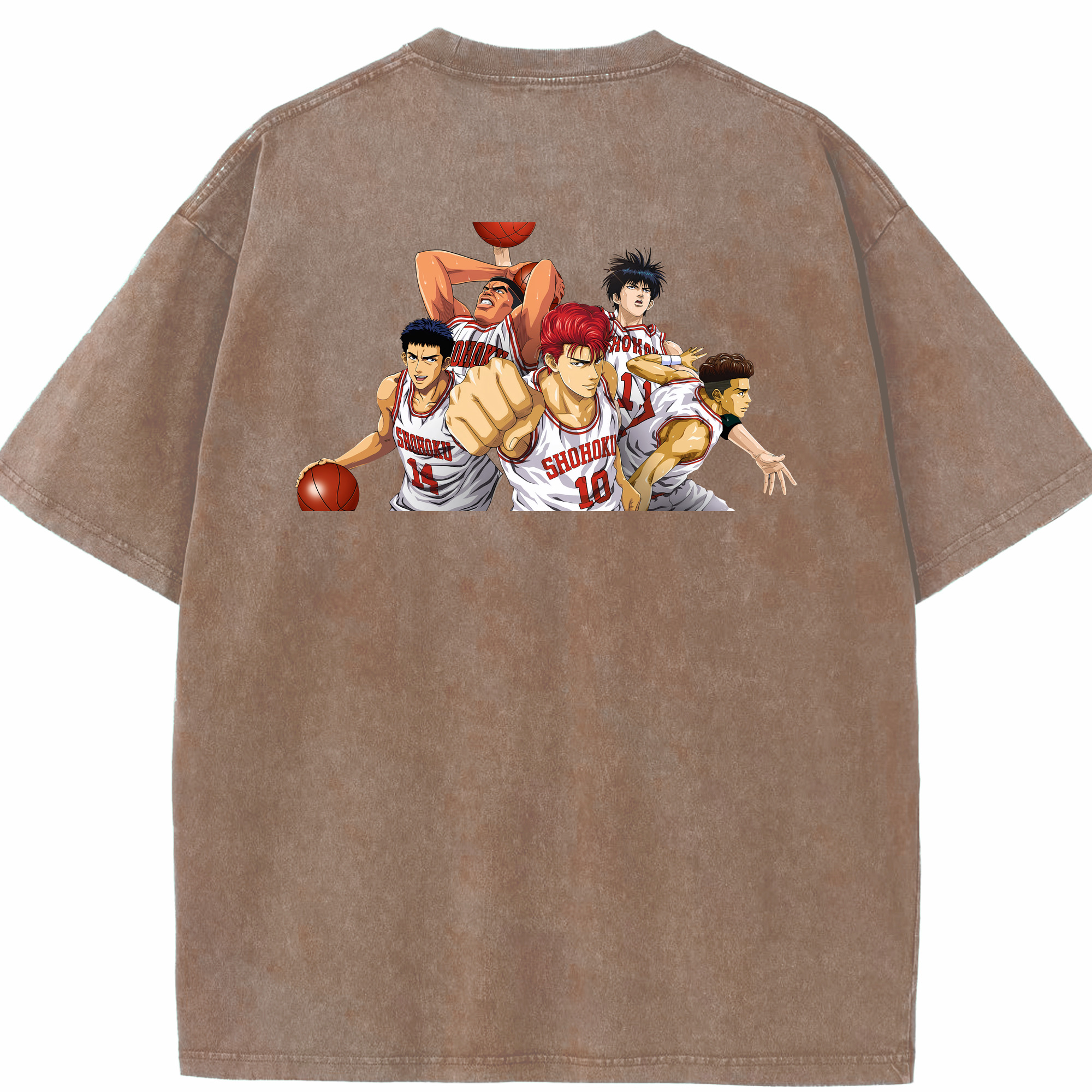 （画像用） SLAM DUNK／スラムダンク 綿100% ヴィンテージ風 半袖Tシャツ（背面プリント）