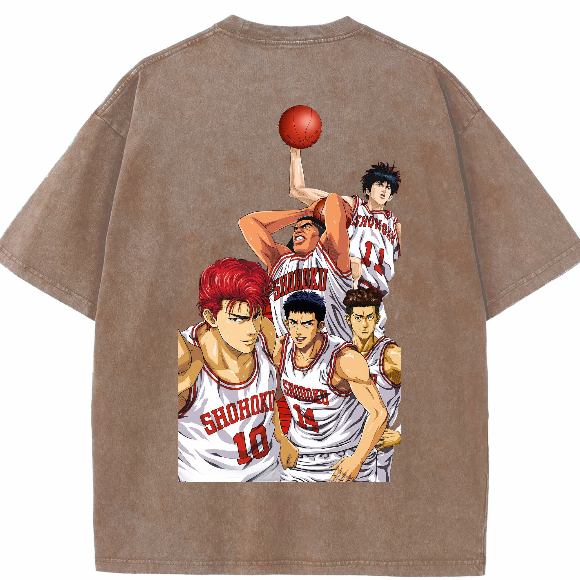 （画像用） SLAM DUNK／スラムダンク 綿100% ヴィンテージ風 半袖Tシャツ（背面プリント）