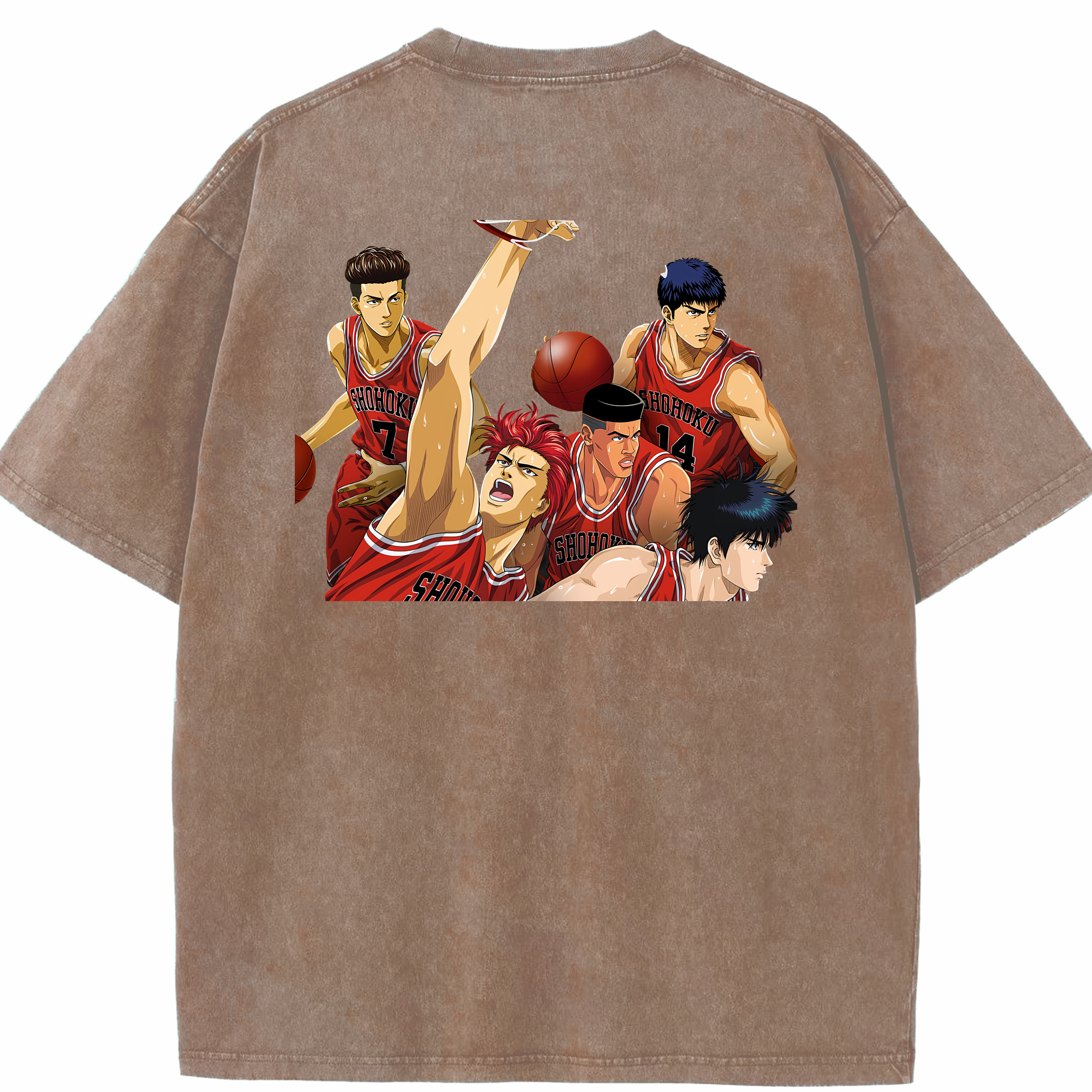 （画像用） SLAM DUNK／スラムダンク 綿100% ヴィンテージ風 半袖Tシャツ（背面プリント）