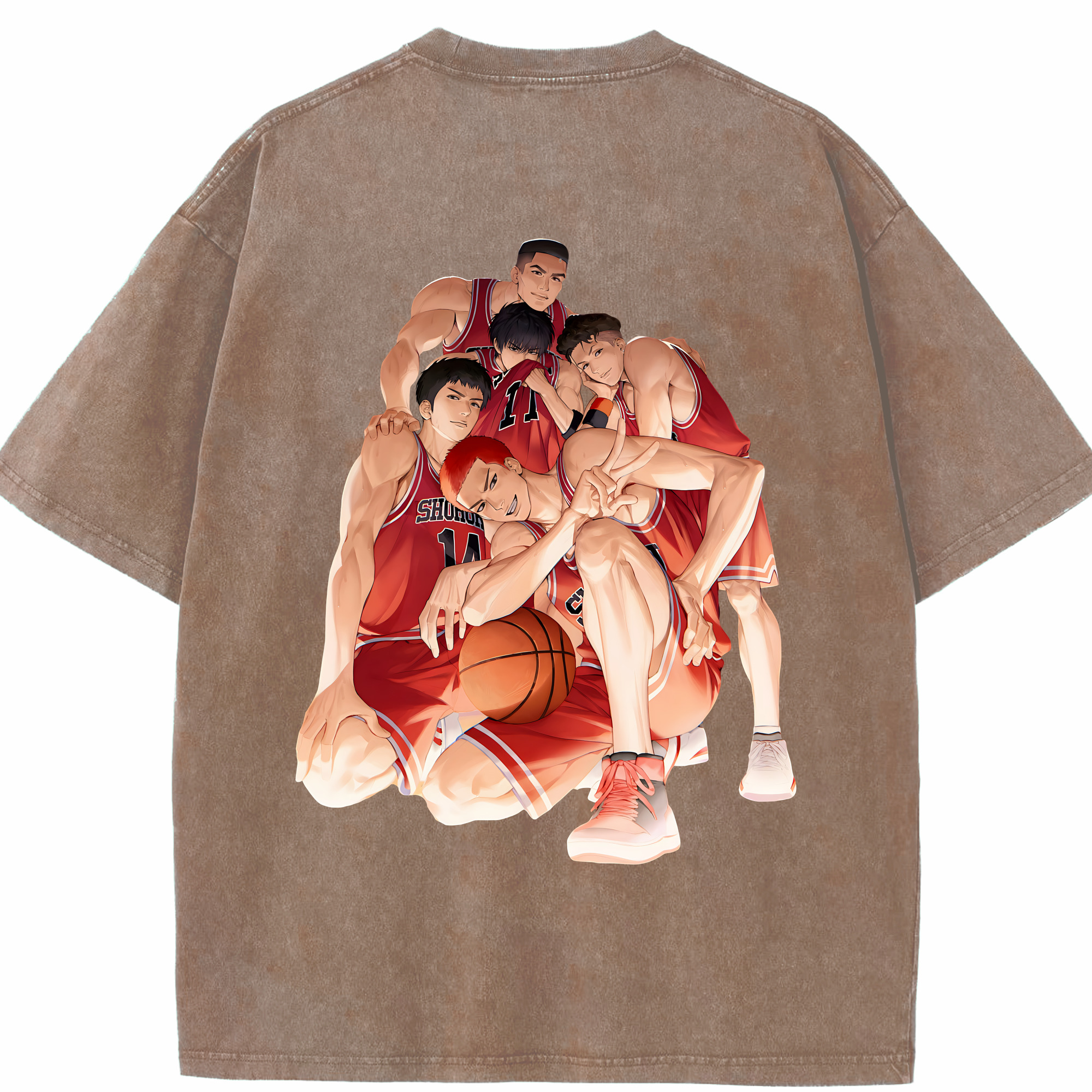 （画像用） SLAM DUNK／スラムダンク 綿100% ヴィンテージ風 半袖Tシャツ（背面プリント）