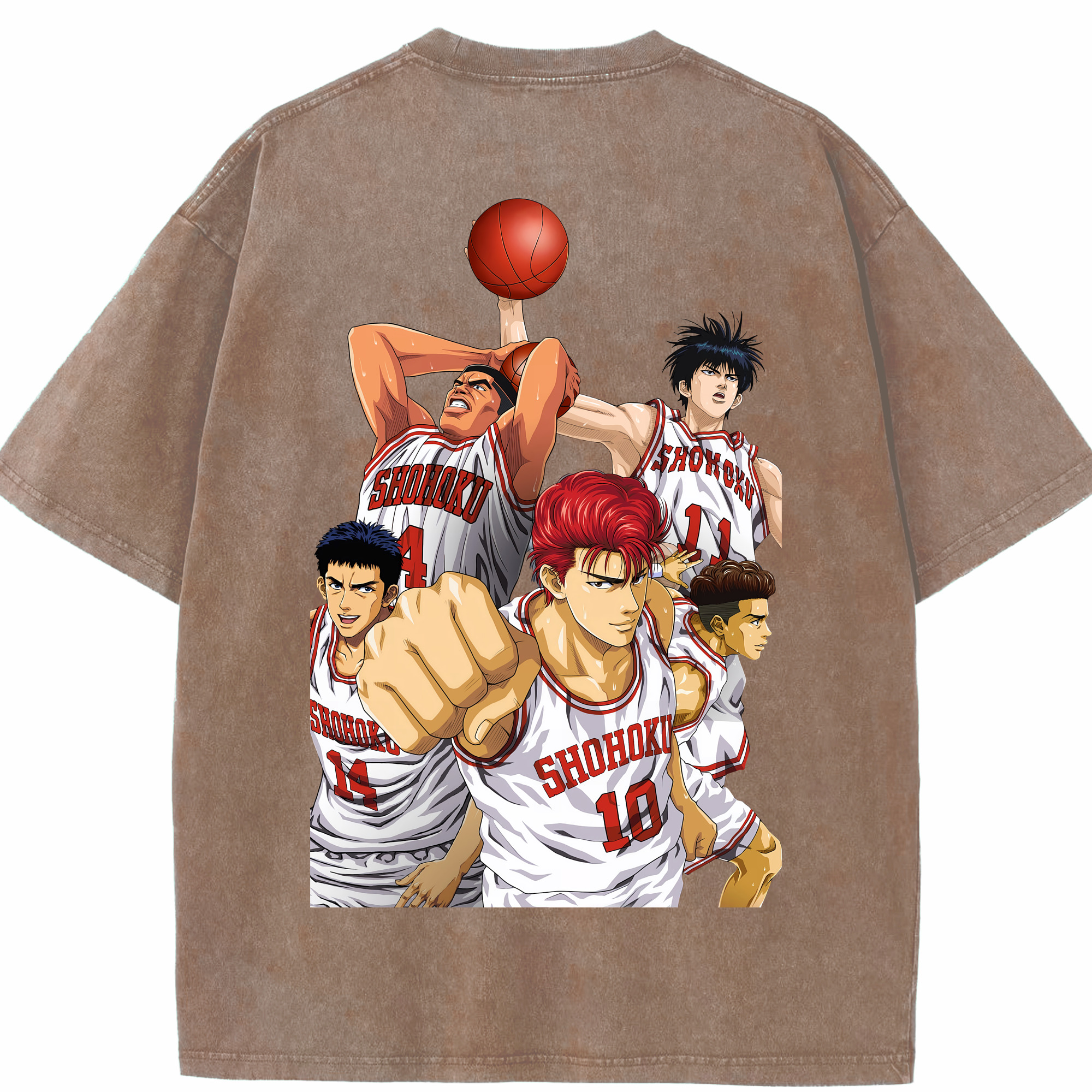 （画像用） SLAM DUNK／スラムダンク 綿100% ヴィンテージ風 半袖Tシャツ（背面プリント）