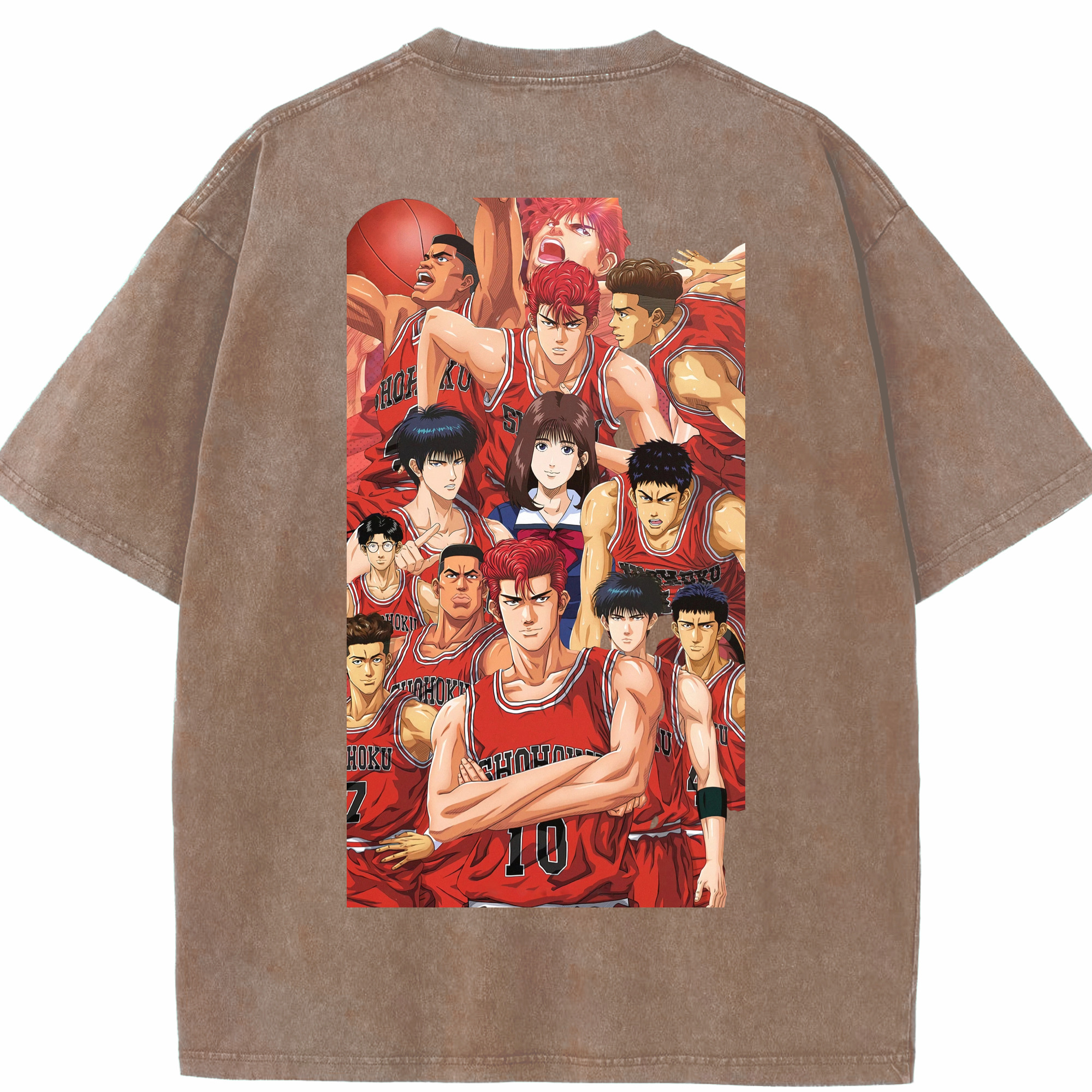 SLAM DUNK／スラムダンク 綿100% ヴィンテージ風 半袖Tシャツ（背面プリント）