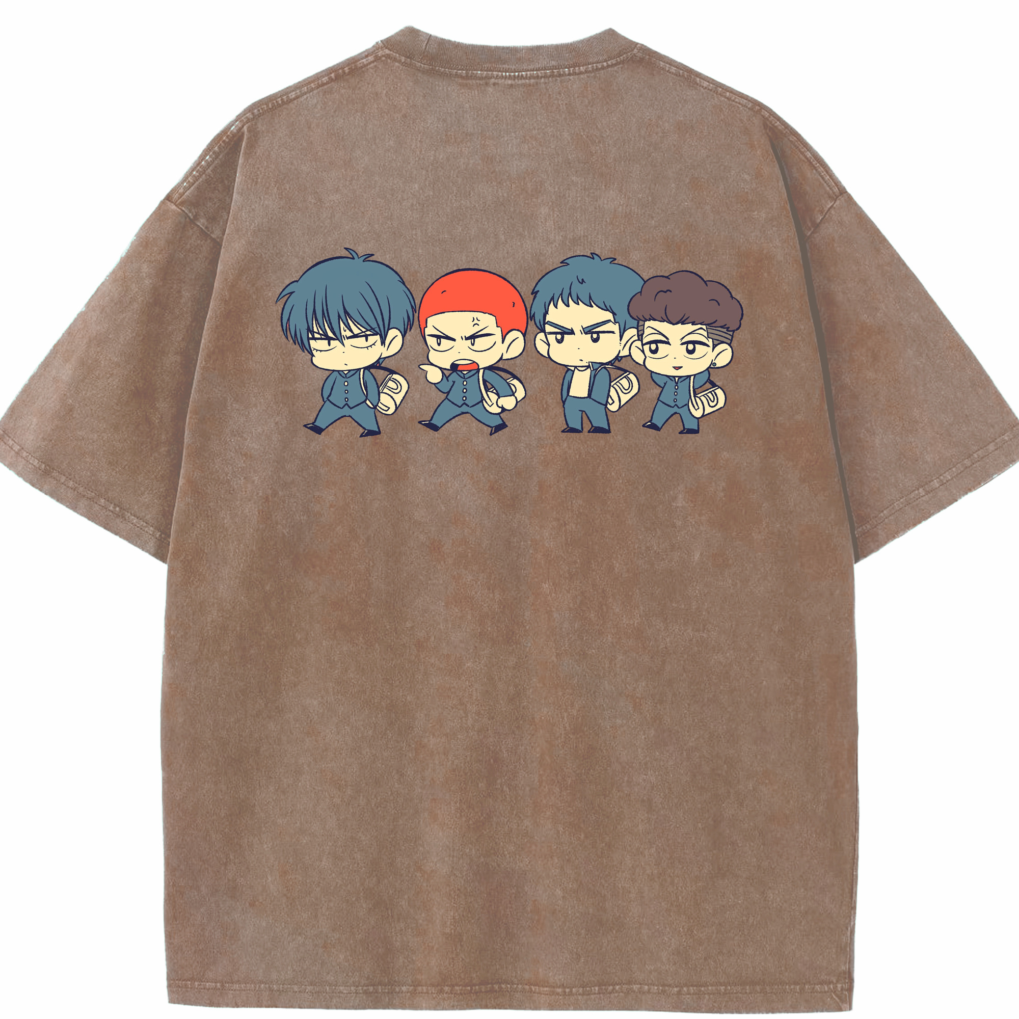 SLAM DUNK／スラムダンク 綿100% ヴィンテージ風 半袖Tシャツ（背面プリント）