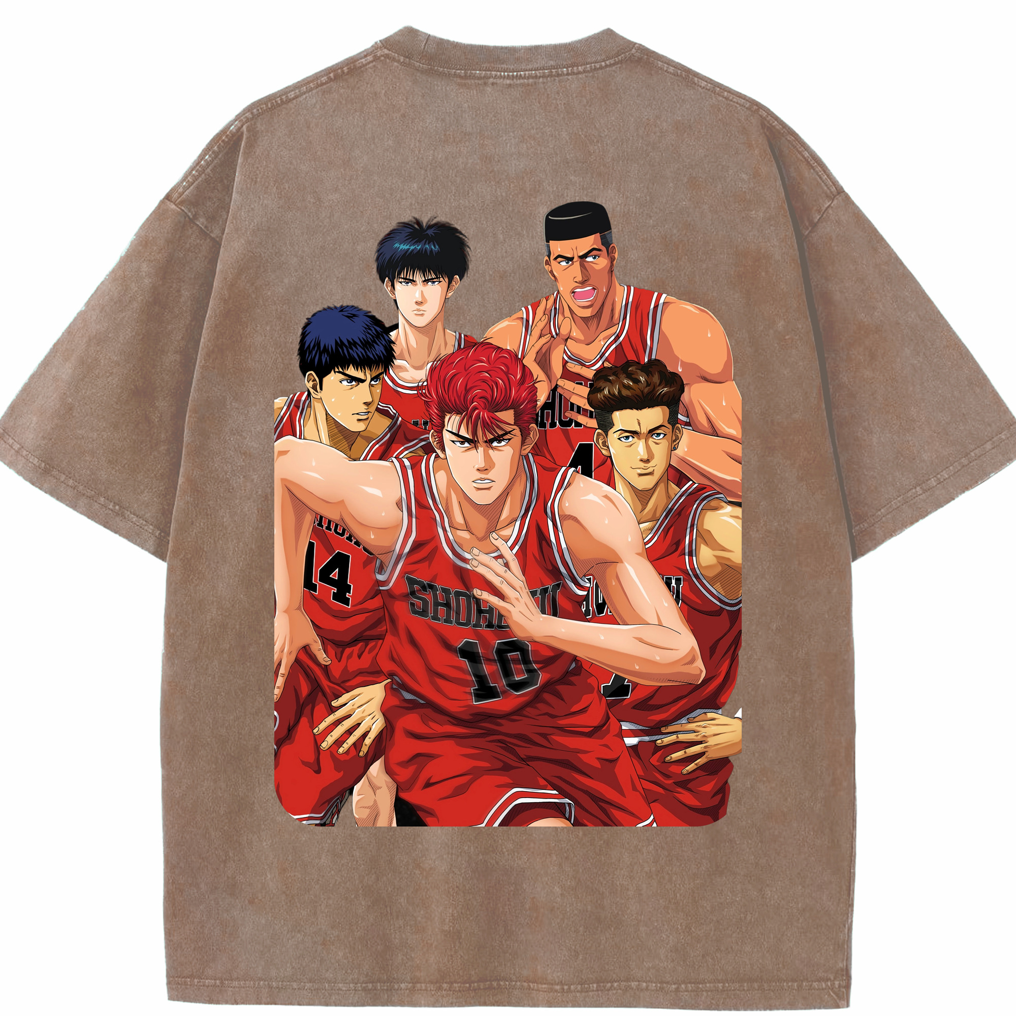 SLAM DUNK／スラムダンク 綿100% ヴィンテージ風 半袖Tシャツ（背面プリント）