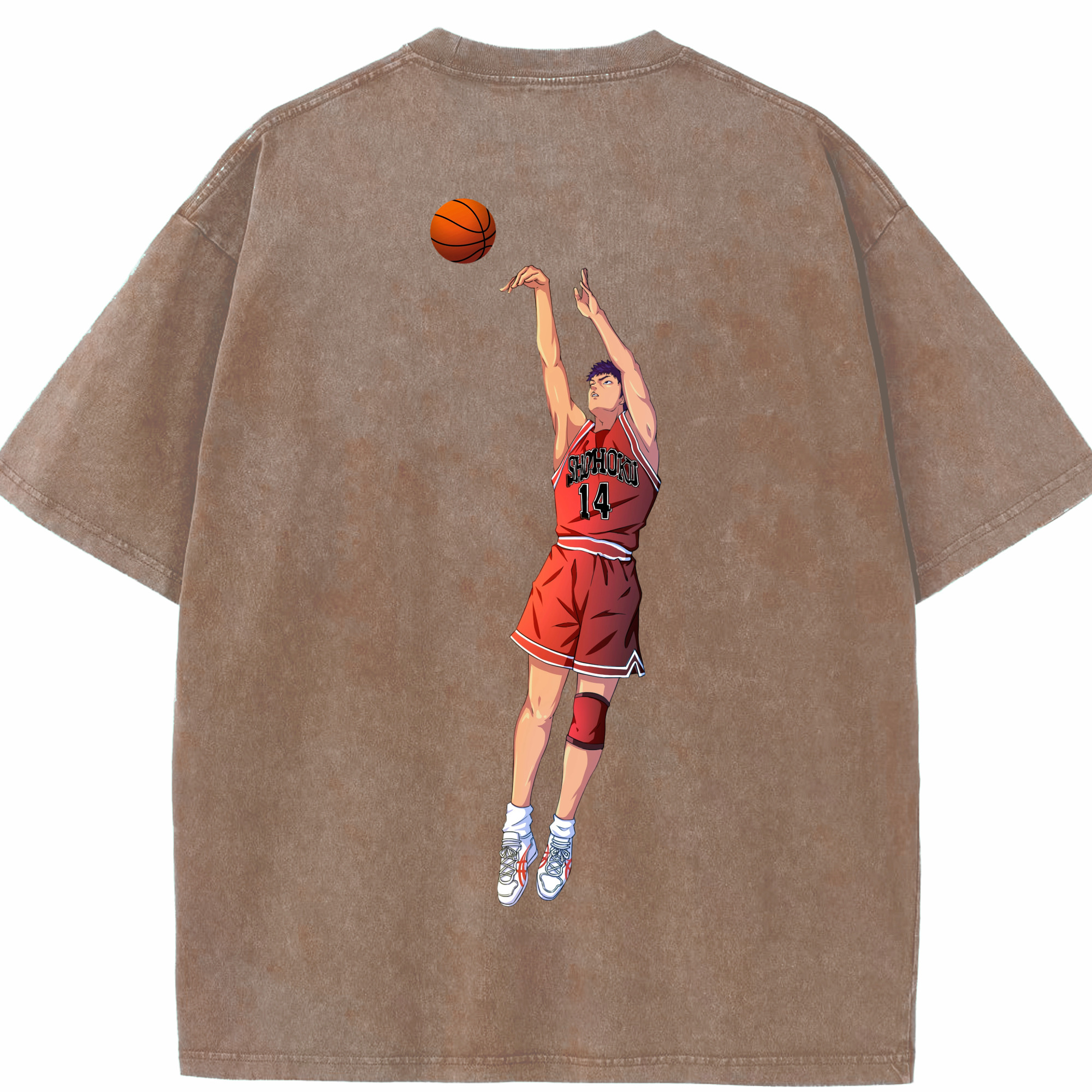 SLAM DUNK／スラムダンク 綿100% ヴィンテージ風 半袖Tシャツ（背面プリント）