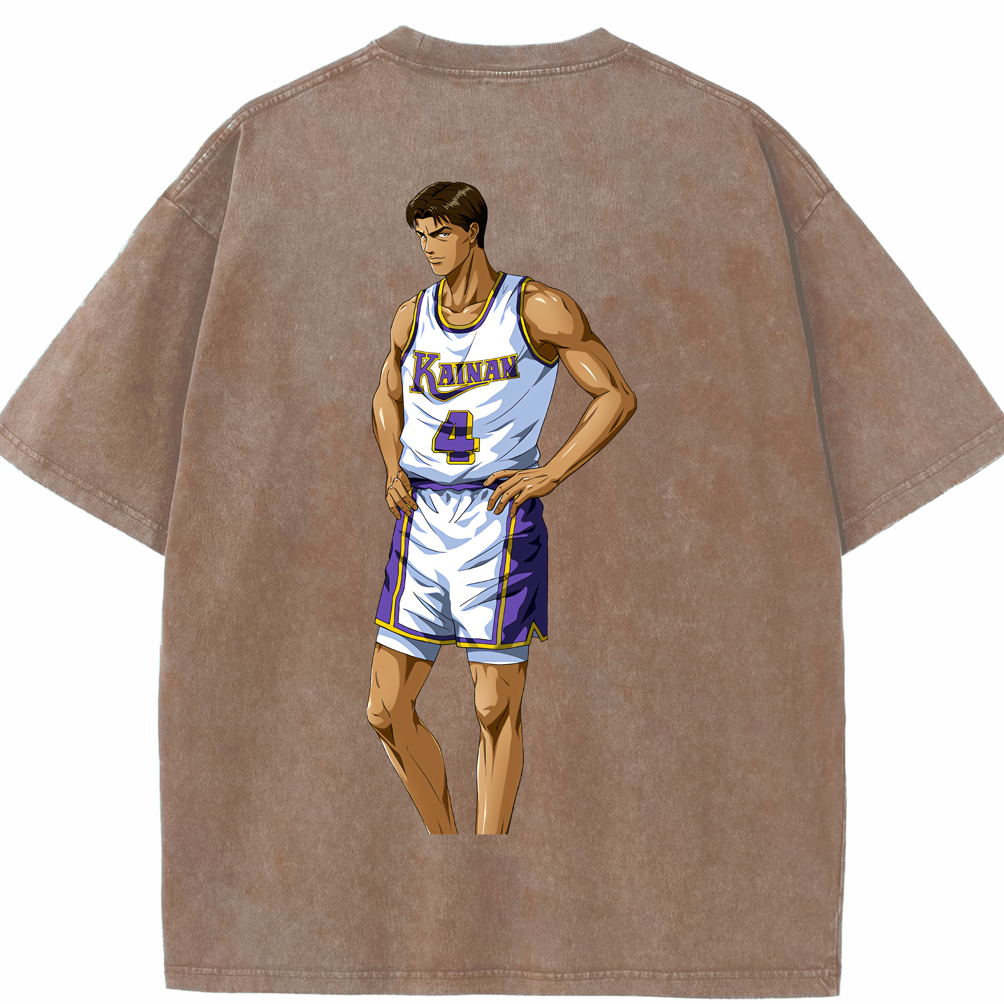 SLAM DUNK／スラムダンク 綿100% ヴィンテージ風 半袖Tシャツ（背面プリント）