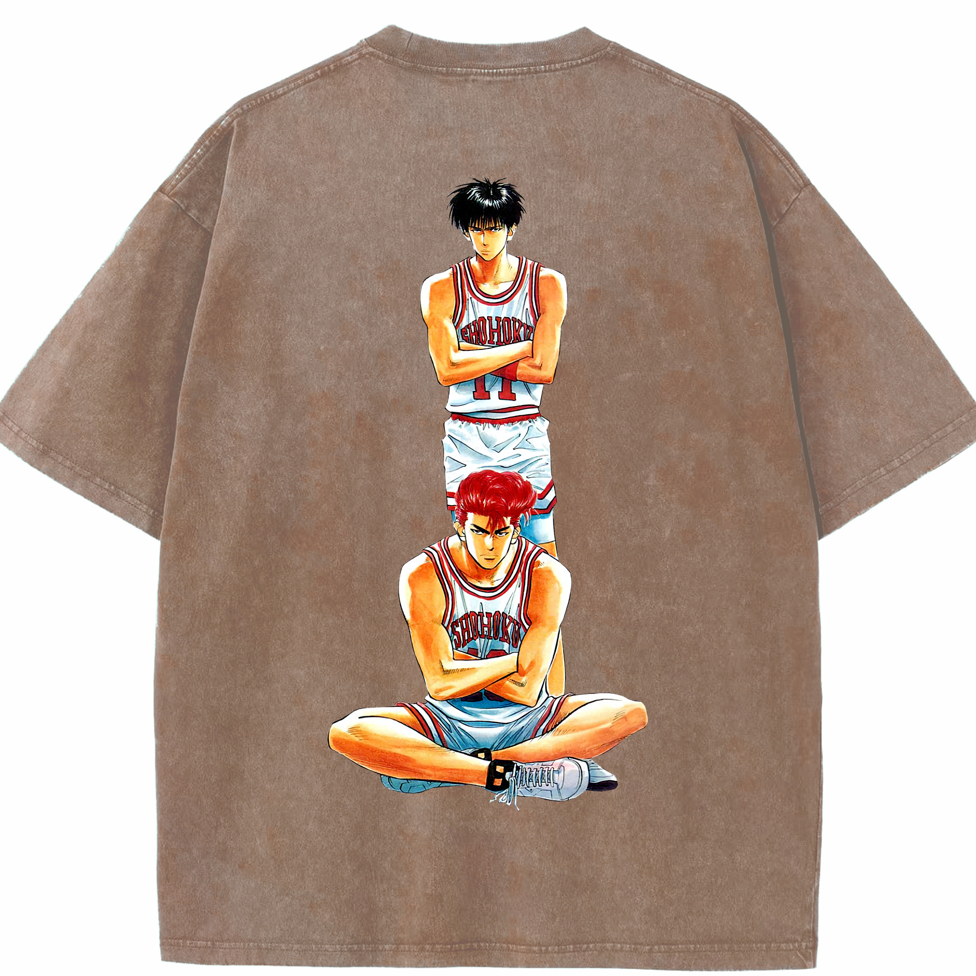 SLAM DUNK／スラムダンク 綿100% ヴィンテージ風 半袖Tシャツ（背面プリント）