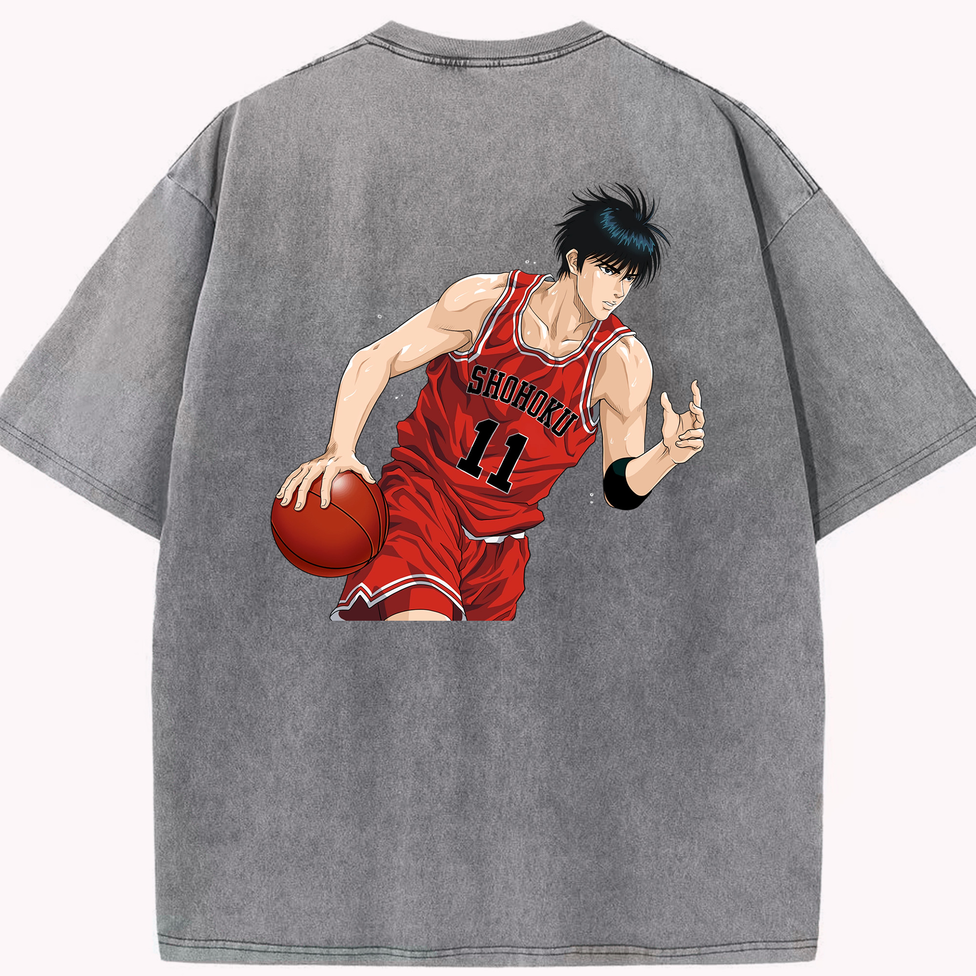 （画像用） SLAM DUNK／スラムダンク 綿100% ヴィンテージ風 半袖Tシャツ（背面プリント）