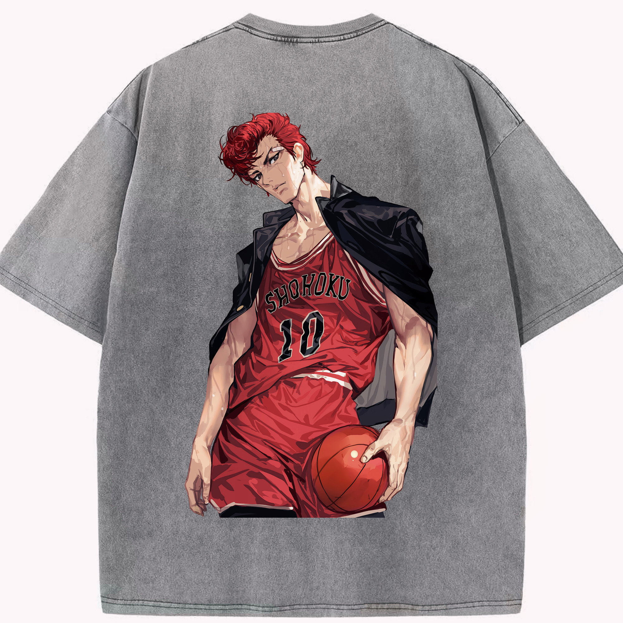 （画像用） SLAM DUNK／スラムダンク 綿100% ヴィンテージ風 半袖Tシャツ（背面プリント）