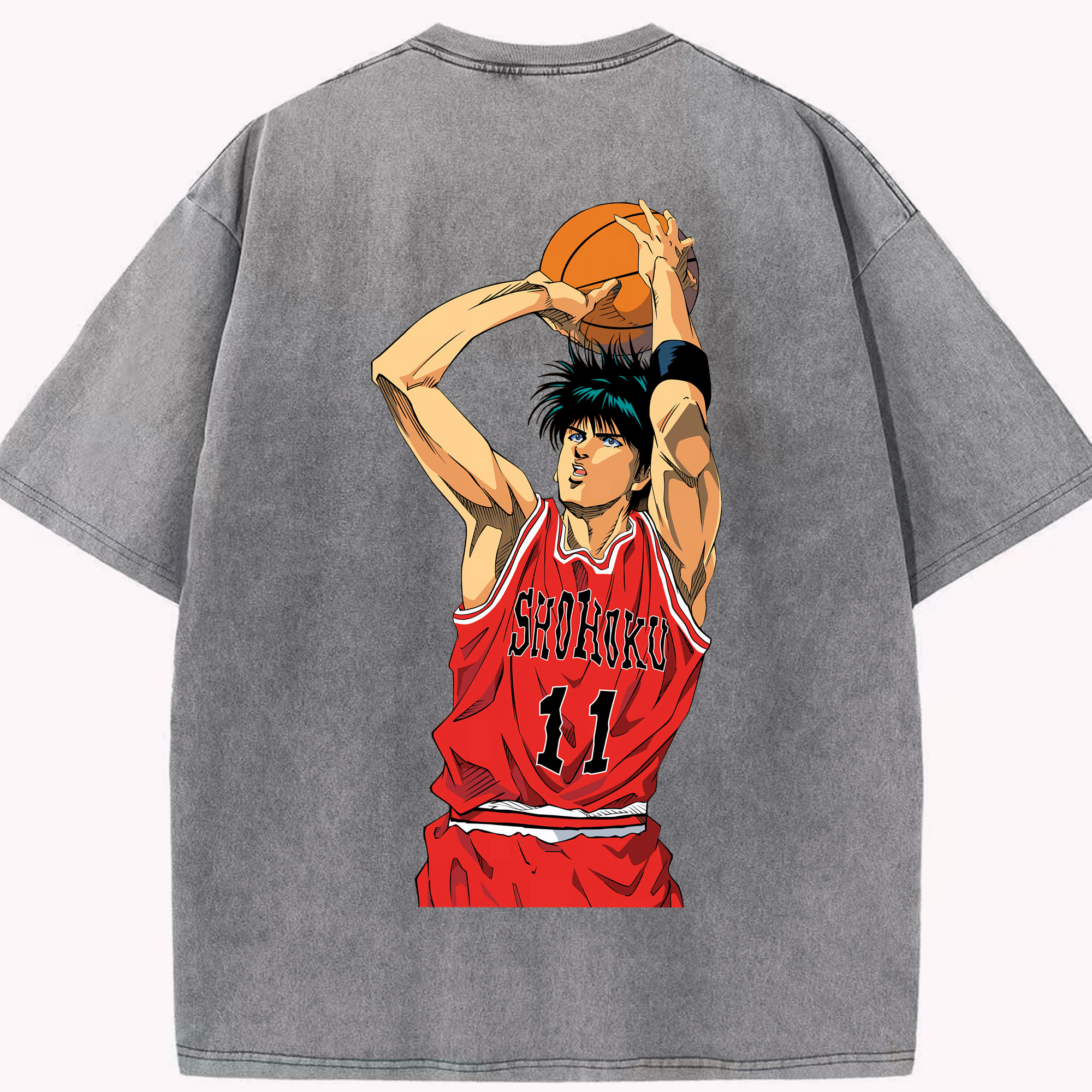 （画像用） SLAM DUNK／スラムダンク 綿100% ヴィンテージ風 半袖Tシャツ（背面プリント）
