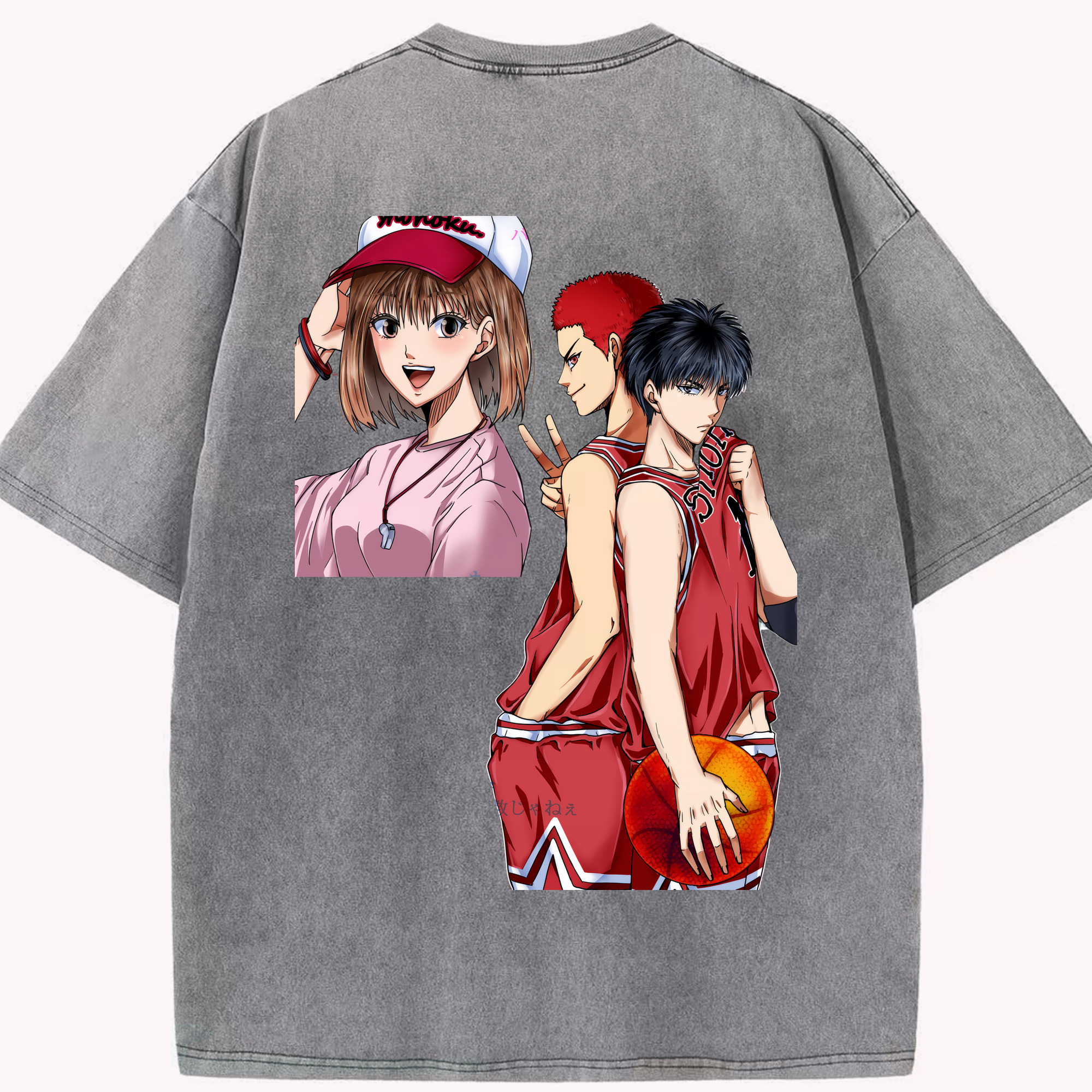 （画像用） SLAM DUNK／スラムダンク 綿100% ヴィンテージ風 半袖Tシャツ（背面プリント）