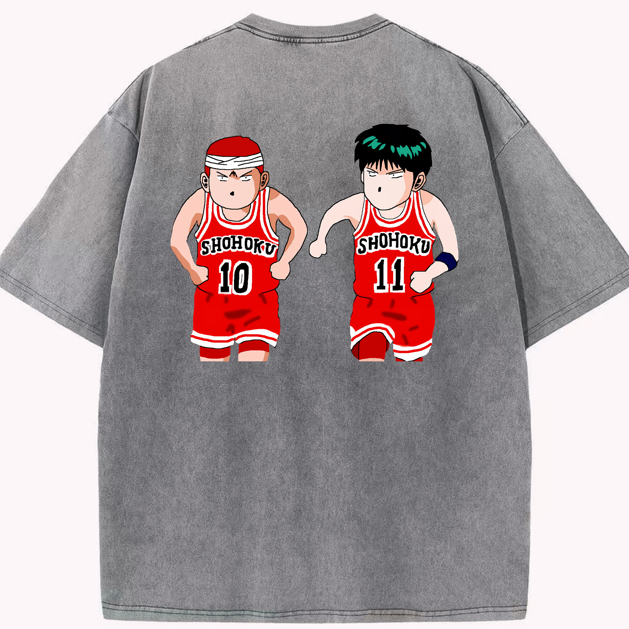 （画像用） SLAM DUNK／スラムダンク 綿100% ヴィンテージ風 半袖Tシャツ（背面プリント）