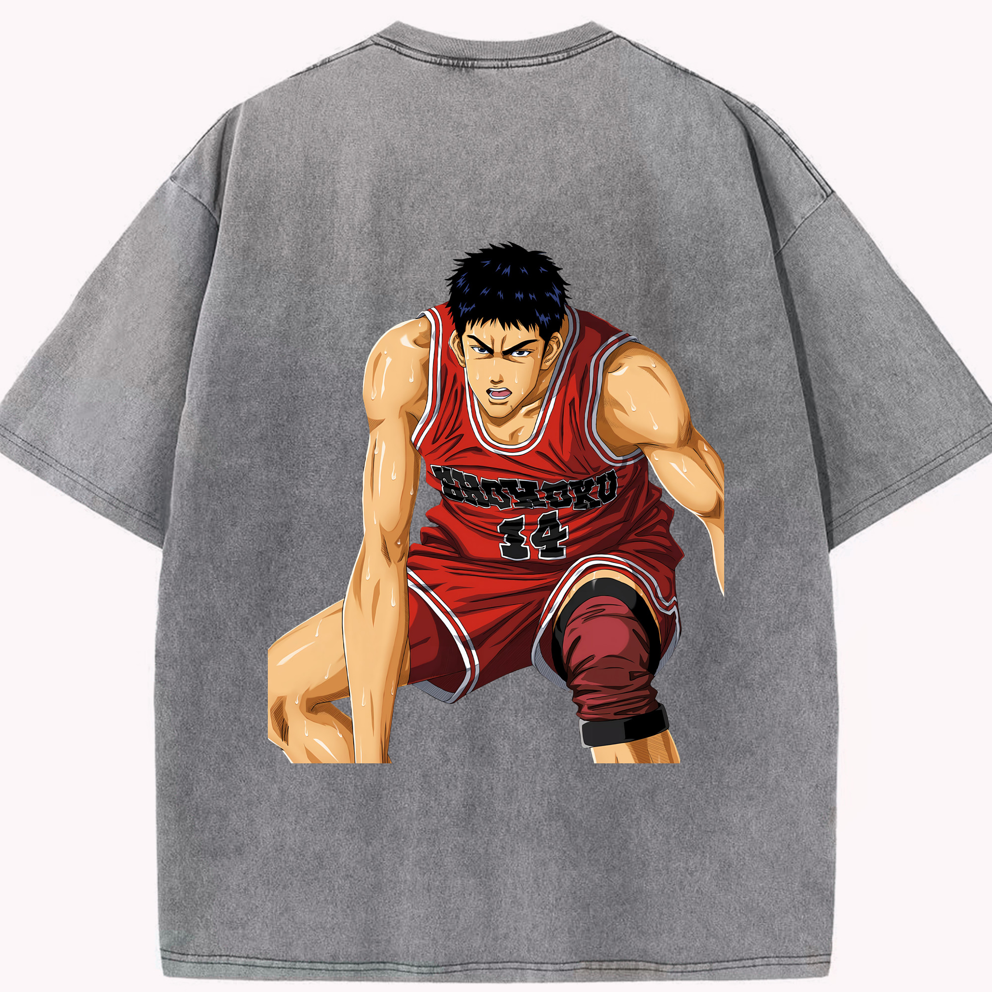 （画像用） SLAM DUNK／スラムダンク 綿100% ヴィンテージ風 半袖Tシャツ（背面プリント）