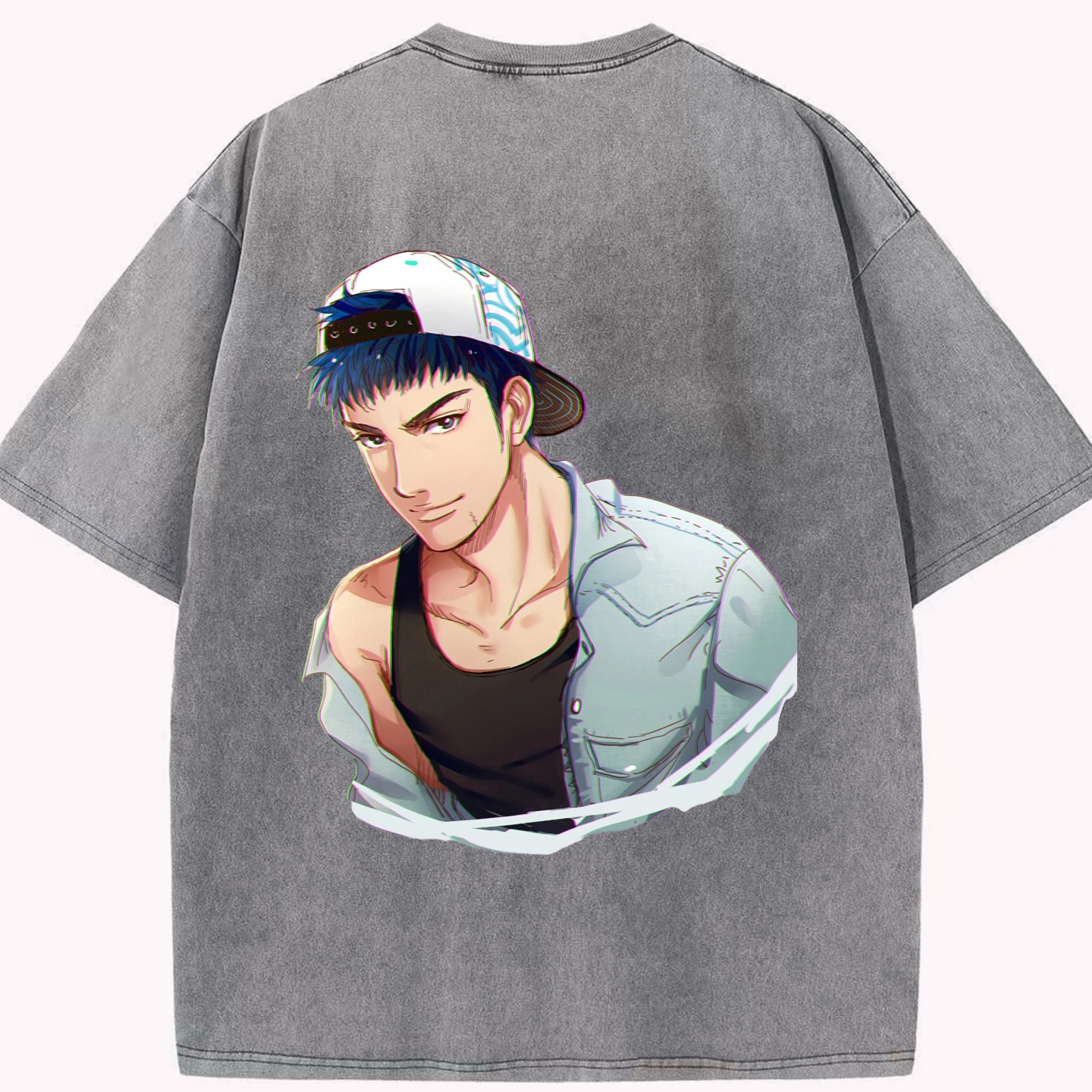 （画像用） SLAM DUNK／スラムダンク 綿100% ヴィンテージ風 半袖Tシャツ（背面プリント）
