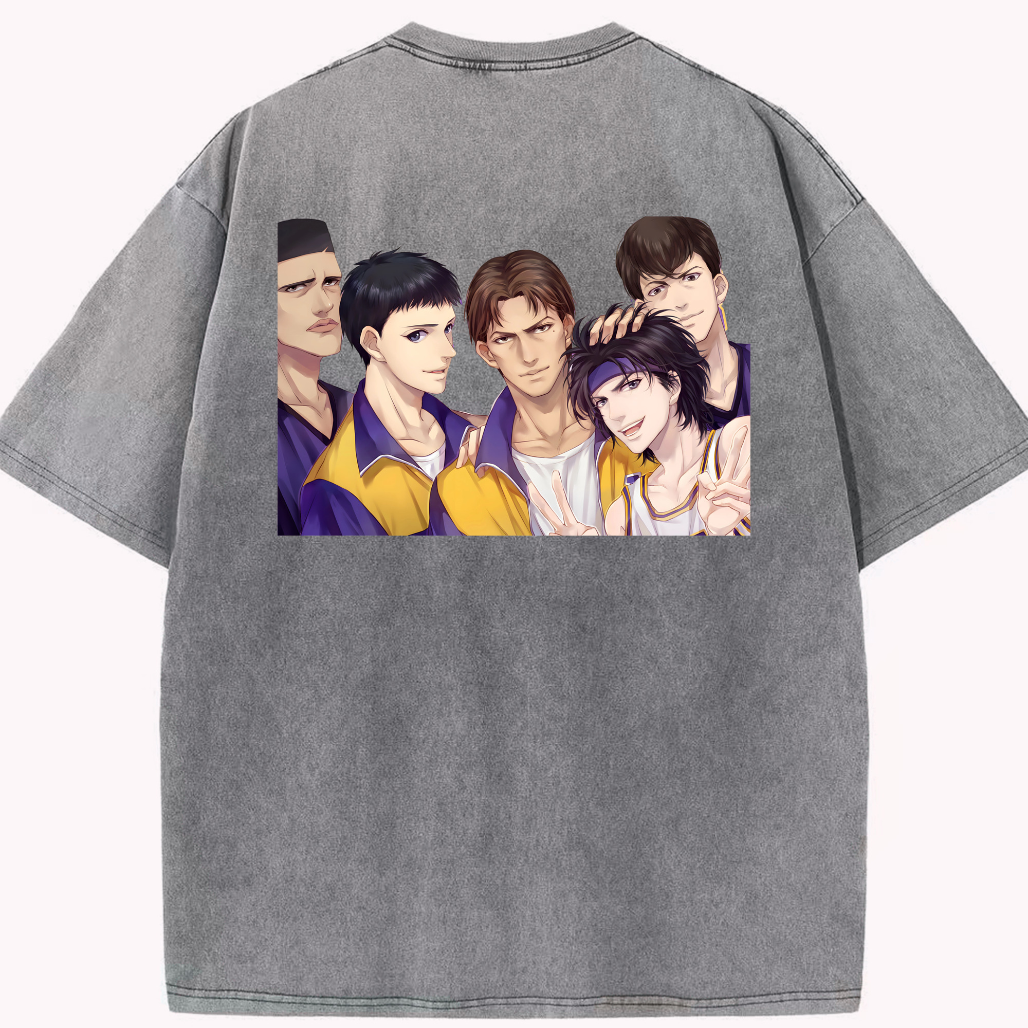 SLAM DUNK／スラムダンク 綿100% ヴィンテージ風 半袖Tシャツ（背面プリント）