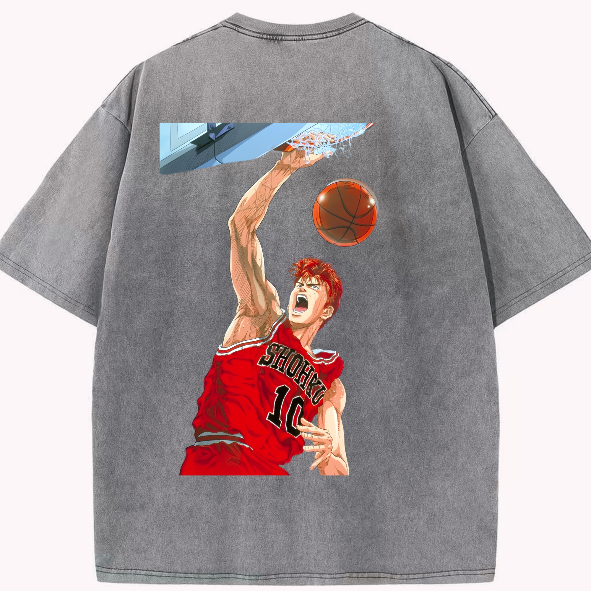 （画像用） SLAM DUNK／スラムダンク 綿100% ヴィンテージ風 半袖Tシャツ（背面プリント）