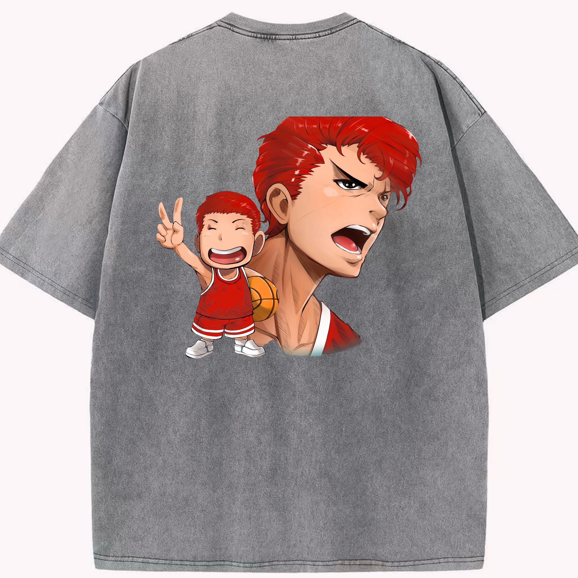 （画像用） SLAM DUNK／スラムダンク 綿100% ヴィンテージ風 半袖Tシャツ（背面プリント）