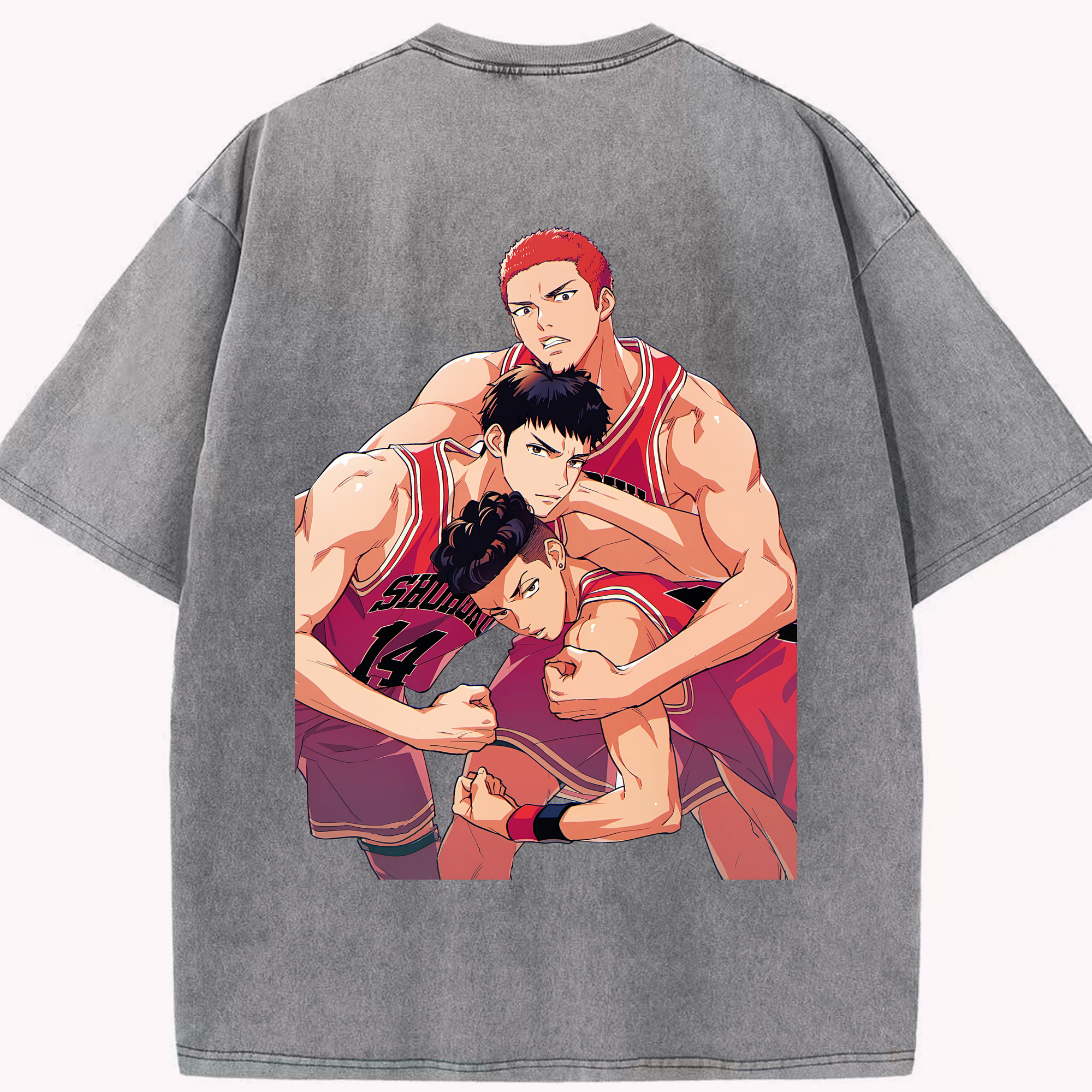 （画像用） SLAM DUNK／スラムダンク 綿100% ヴィンテージ風 半袖Tシャツ（背面プリント）