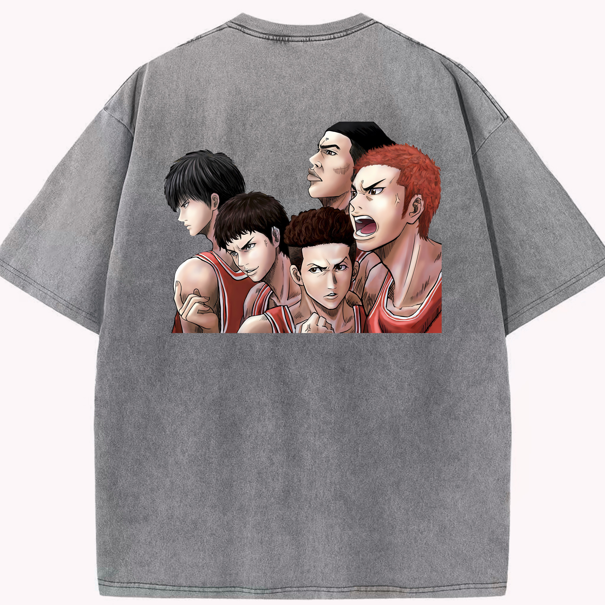 （画像用） SLAM DUNK／スラムダンク 綿100% ヴィンテージ風 半袖Tシャツ（背面プリント）