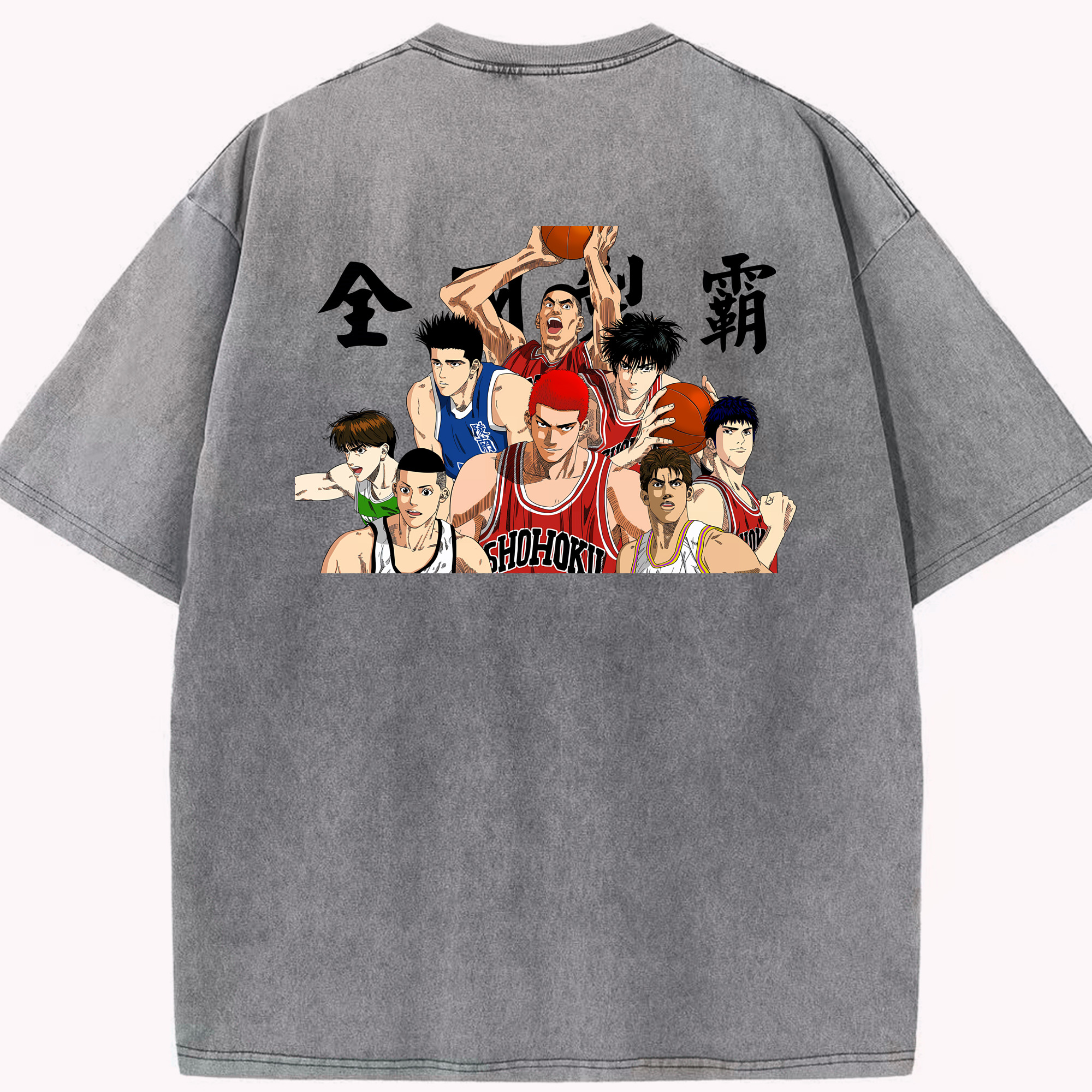 （画像用） SLAM DUNK／スラムダンク 綿100% ヴィンテージ風 半袖Tシャツ（背面プリント）
