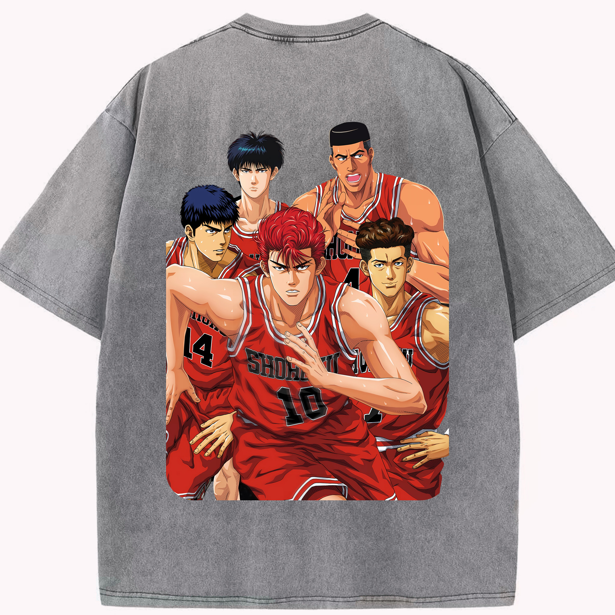 （画像用） SLAM DUNK／スラムダンク 綿100% ヴィンテージ風 半袖Tシャツ（背面プリント）