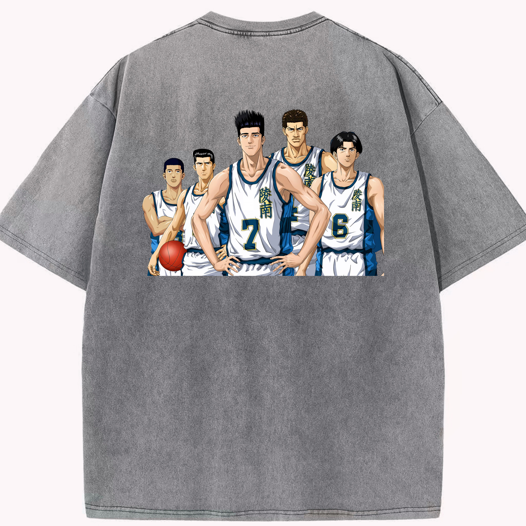 （画像用） SLAM DUNK／スラムダンク 綿100% ヴィンテージ風 半袖Tシャツ（背面プリント）