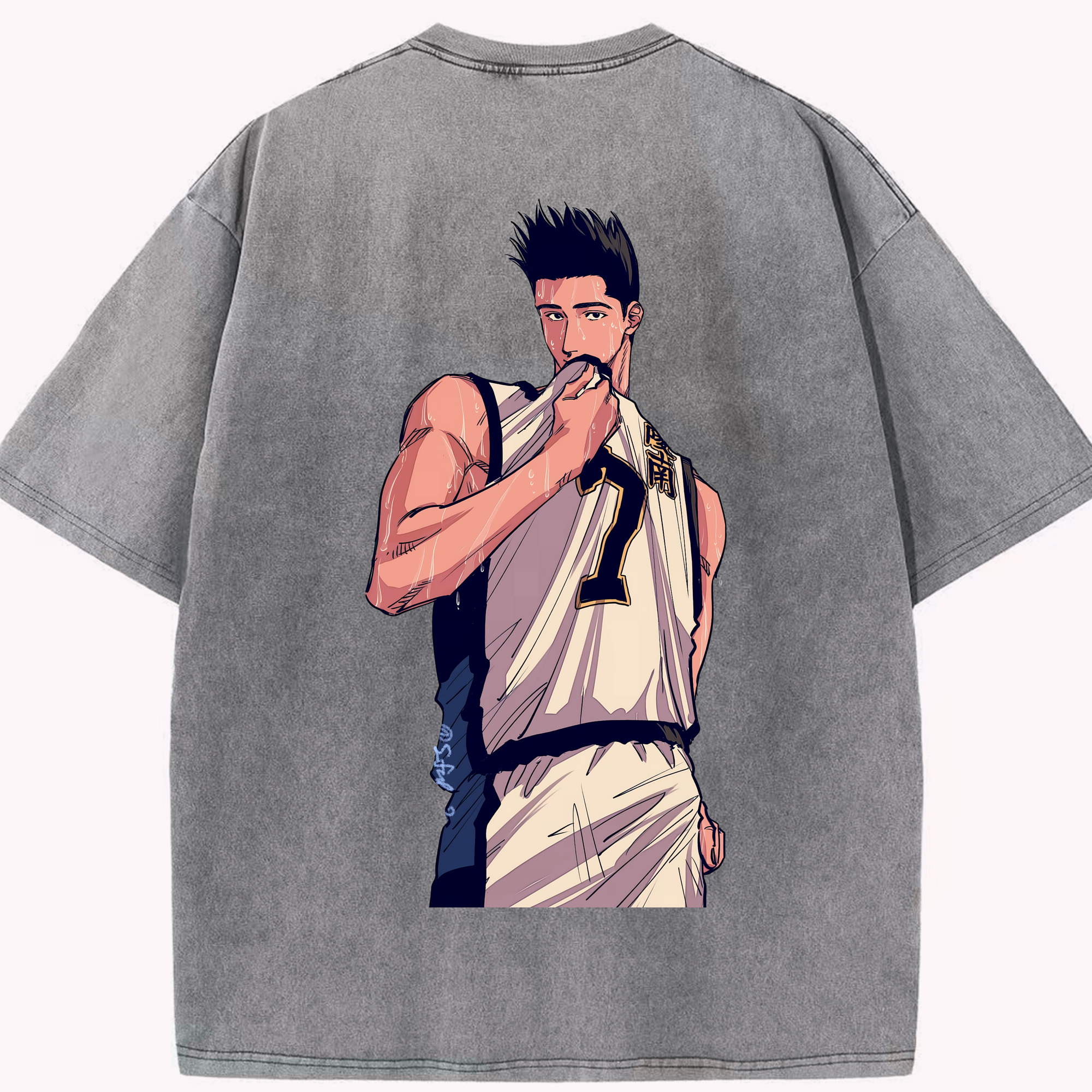 （画像用） SLAM DUNK／スラムダンク 綿100% ヴィンテージ風 半袖Tシャツ（背面プリント）