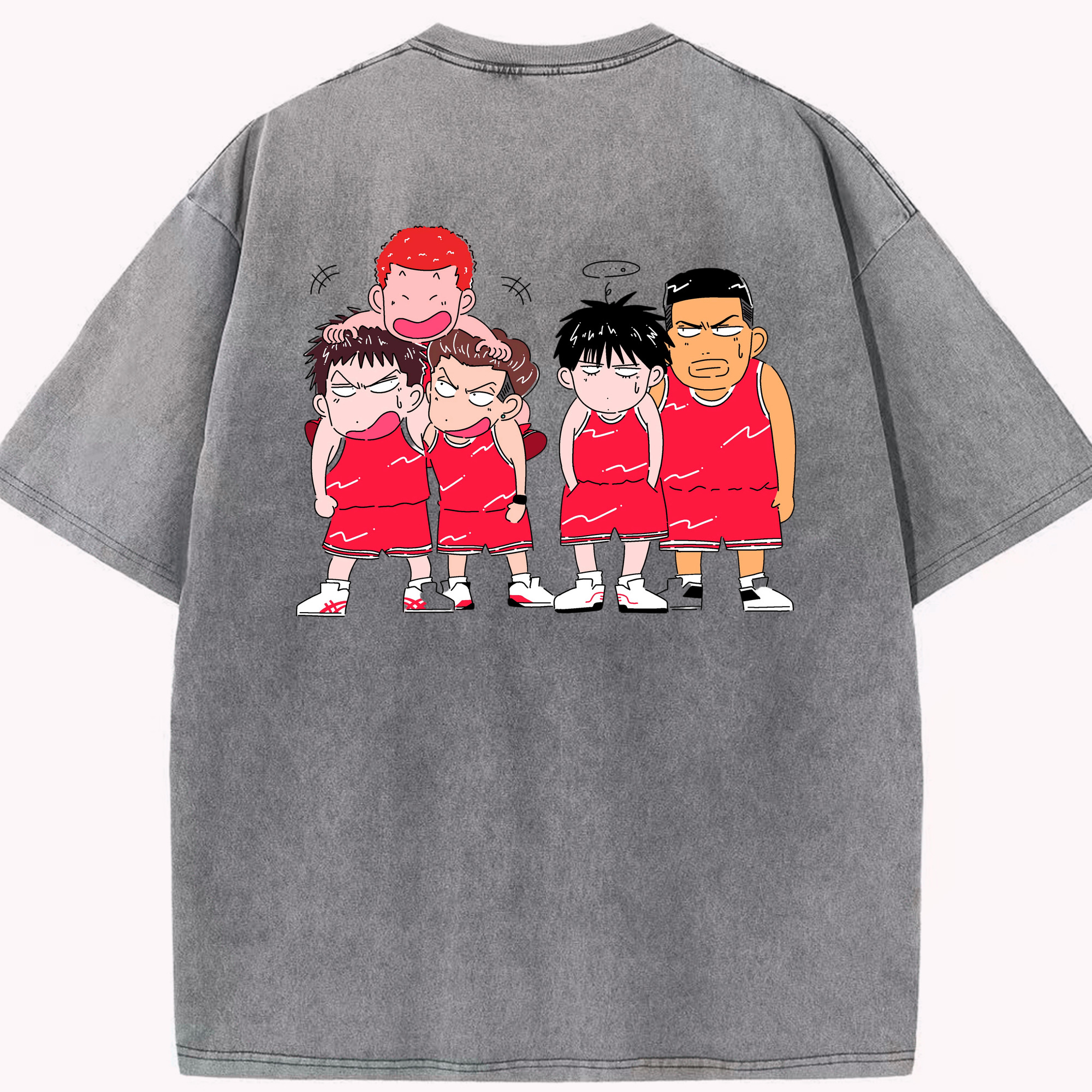 （画像用） SLAM DUNK／スラムダンク 綿100% ヴィンテージ風 半袖Tシャツ（背面プリント）