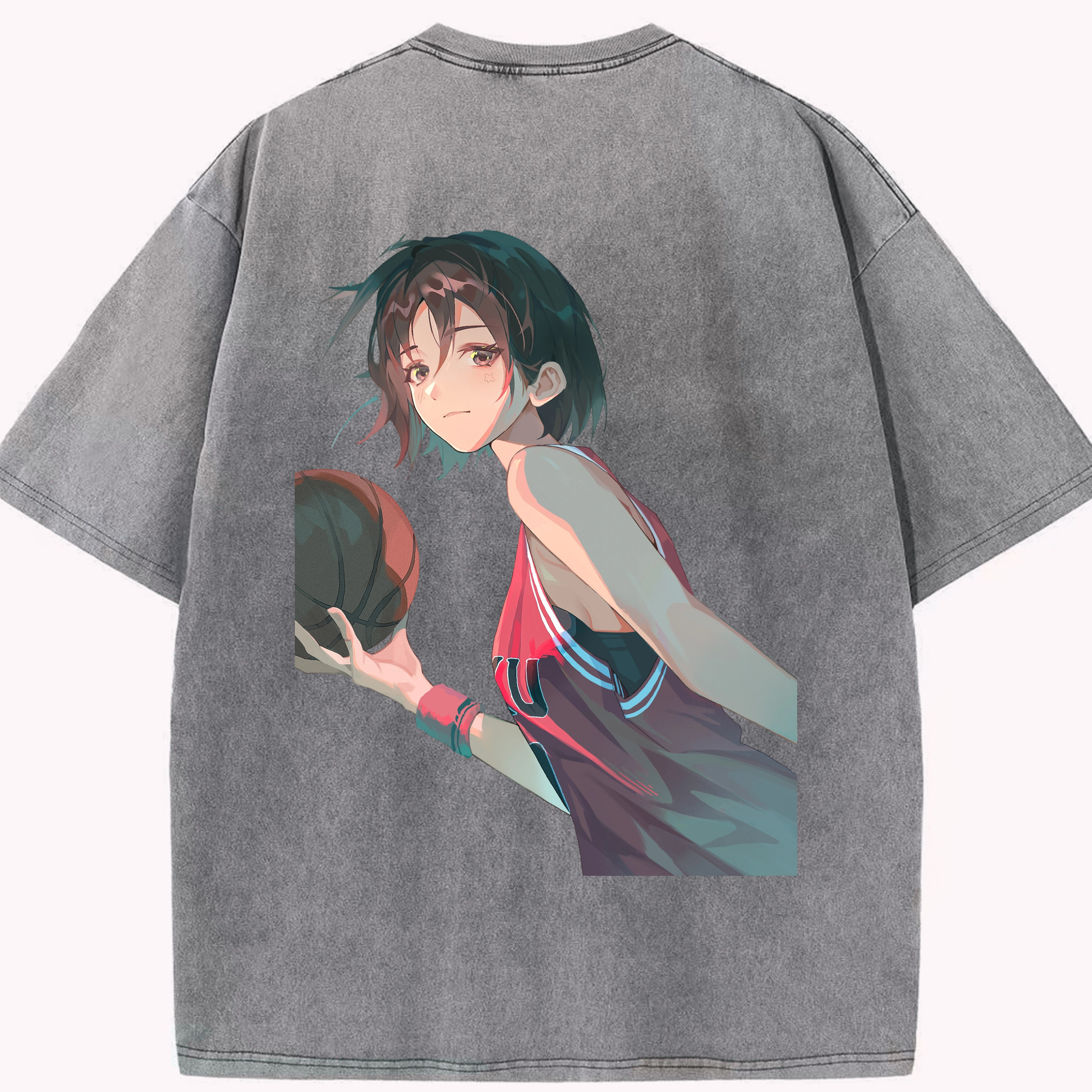 SLAM DUNK／スラムダンク 綿100% ヴィンテージ風 半袖Tシャツ（背面プリント）