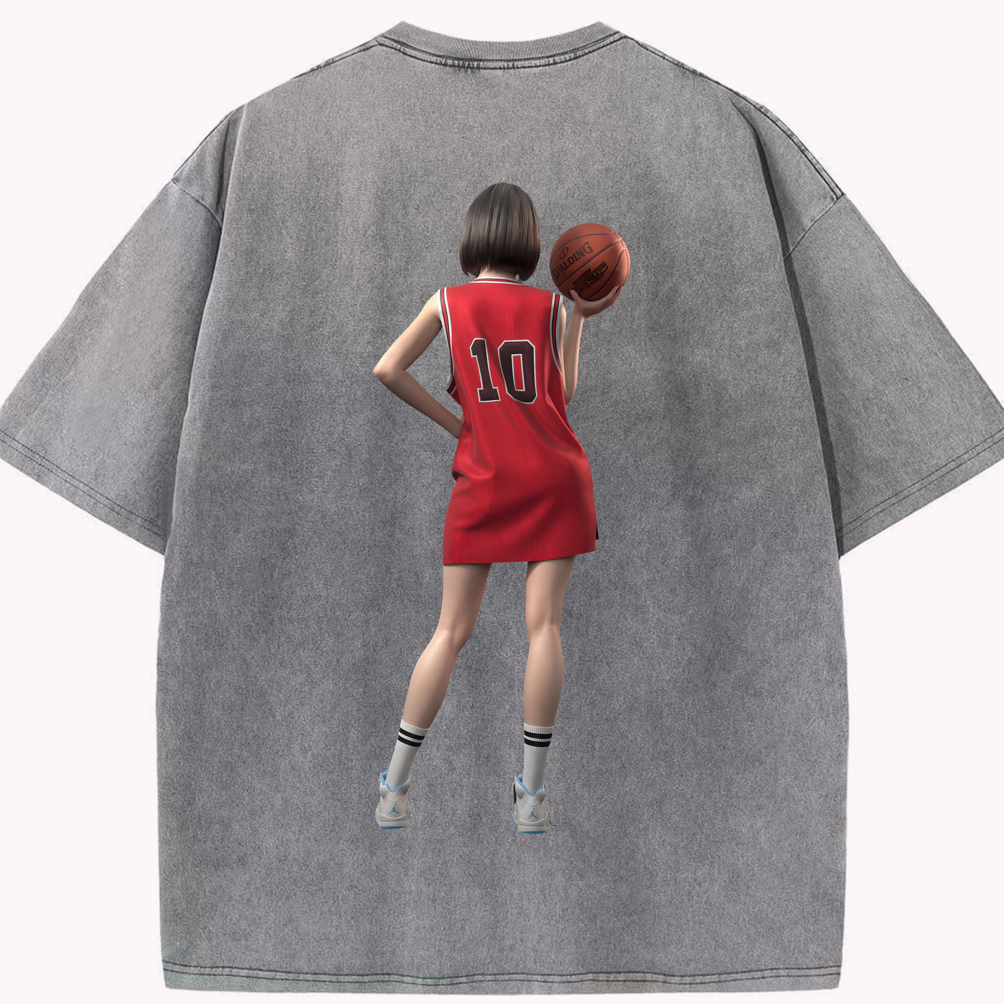 SLAM DUNK／スラムダンク 綿100% ヴィンテージ風 半袖Tシャツ（背面プリント）
